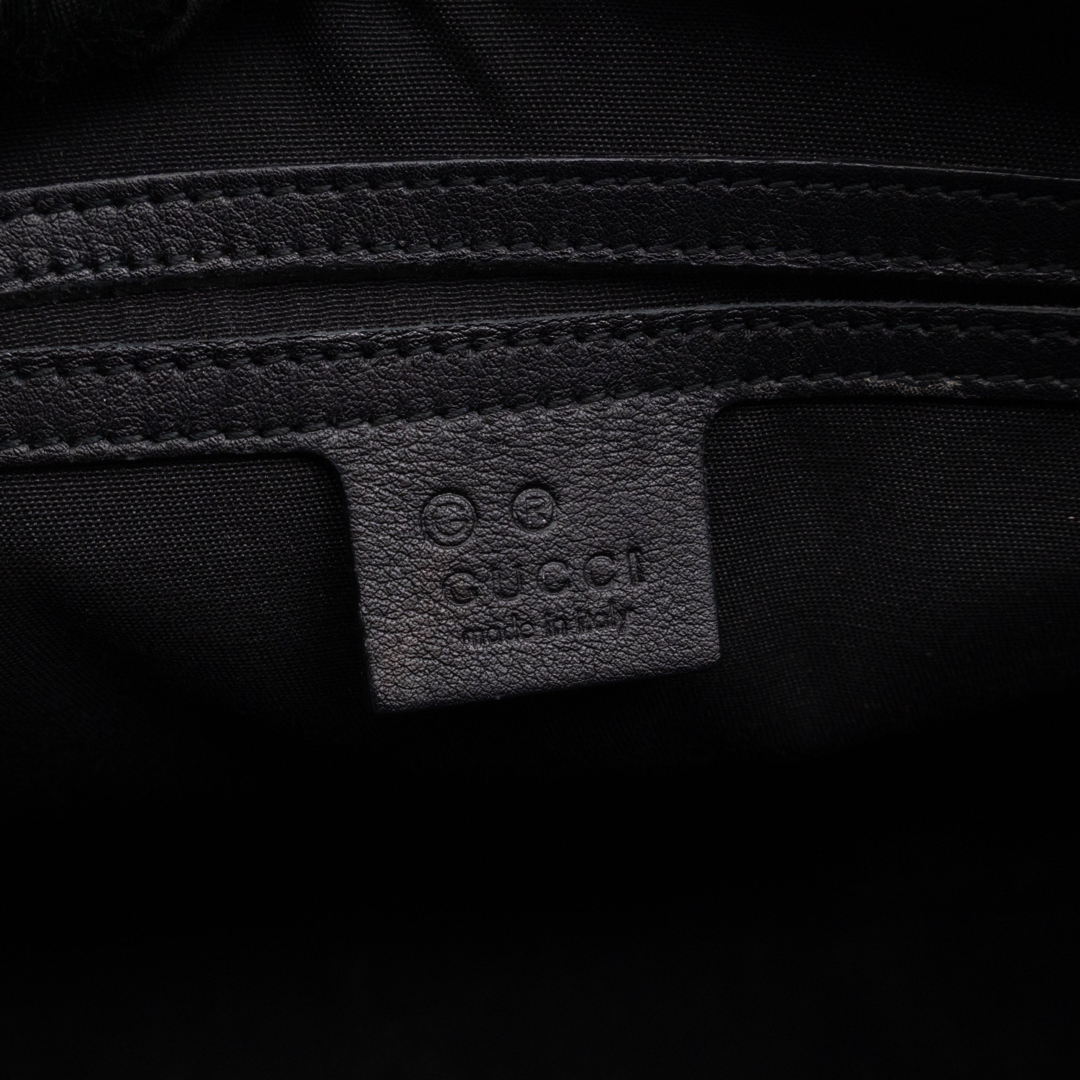 Medium Boston Bag Black Guccissima Leather
