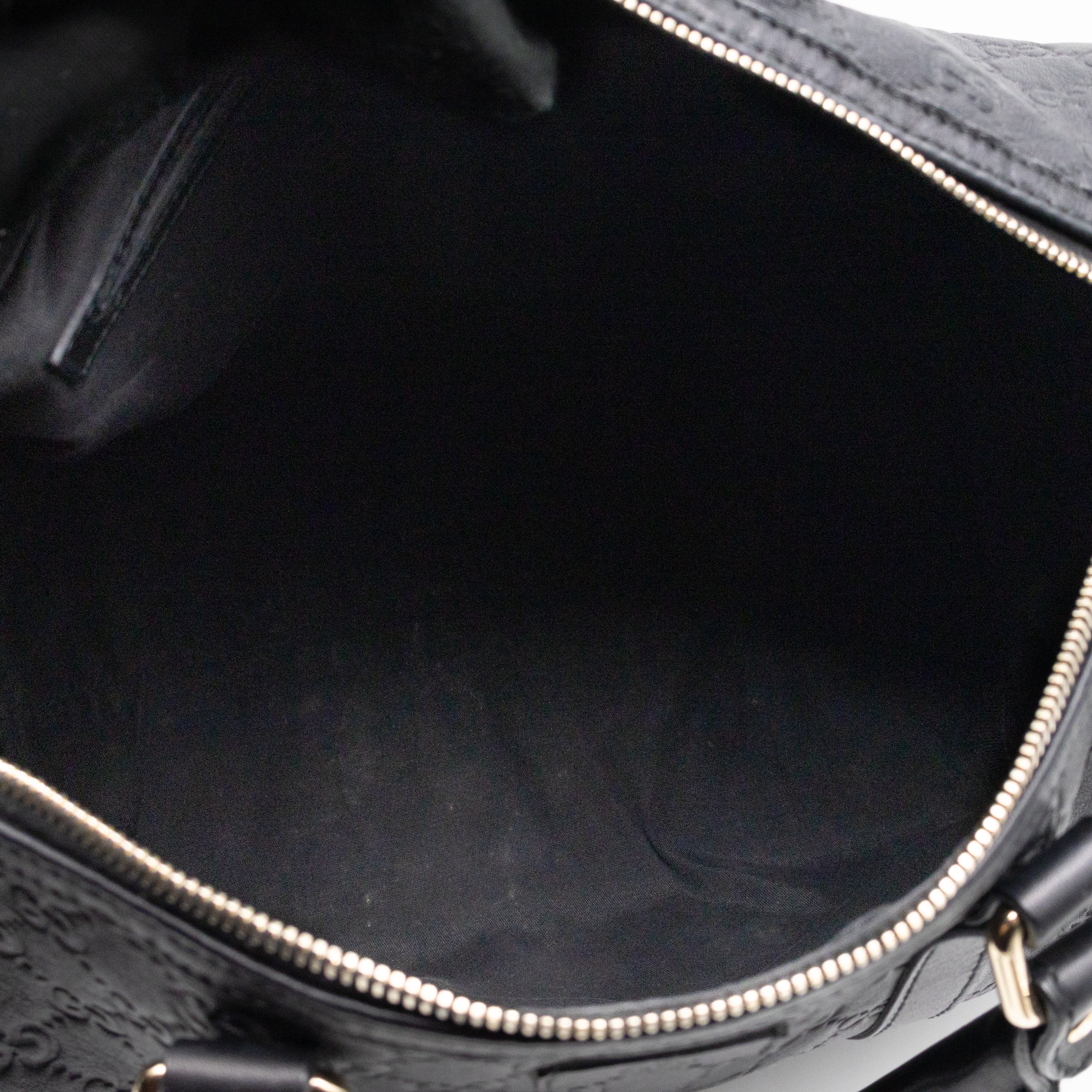Medium Boston Bag Black Guccissima Leather