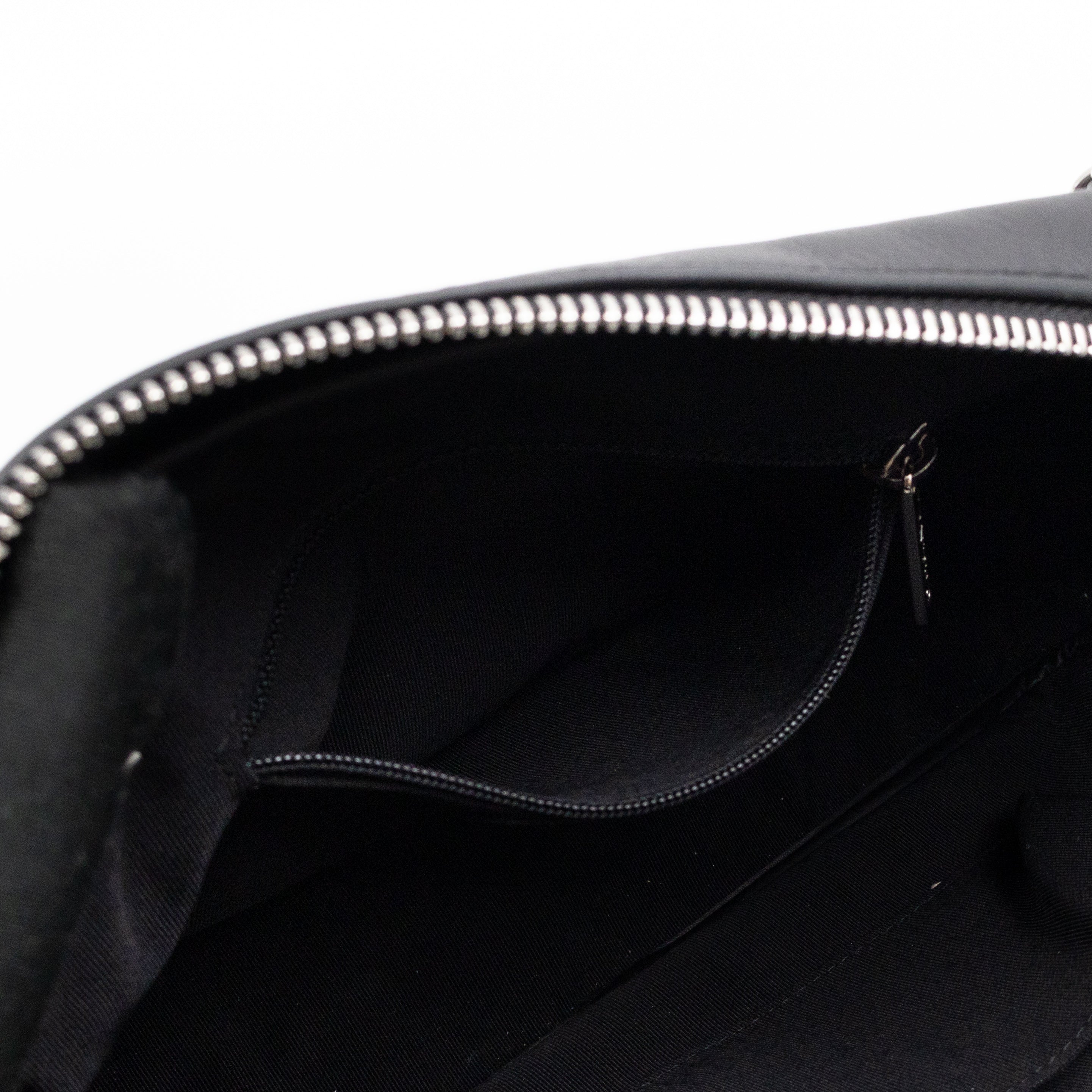 Camera Case Diagonal Chevron Black Calfskin Leather