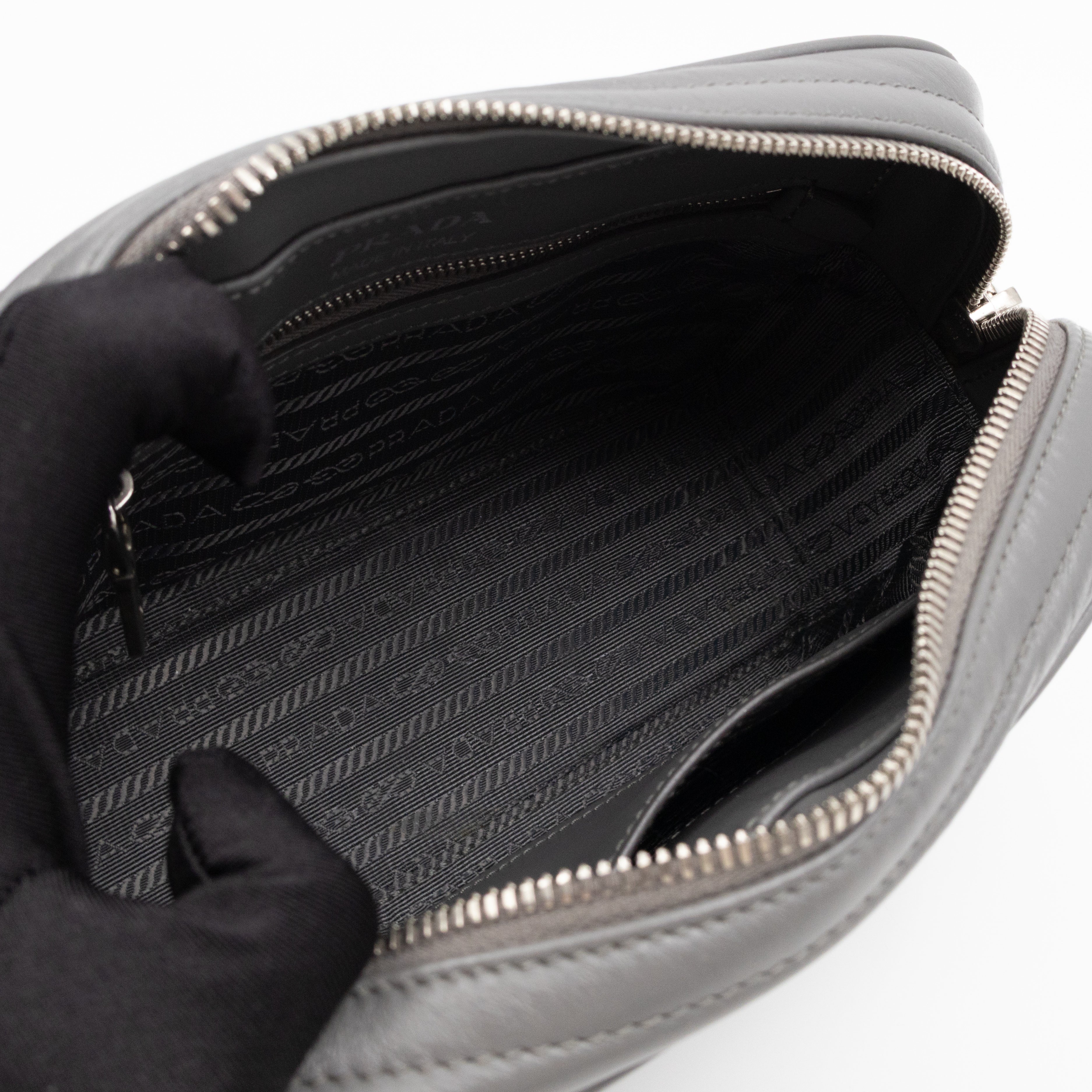Diagramme Crossbody Bag Grey Leather