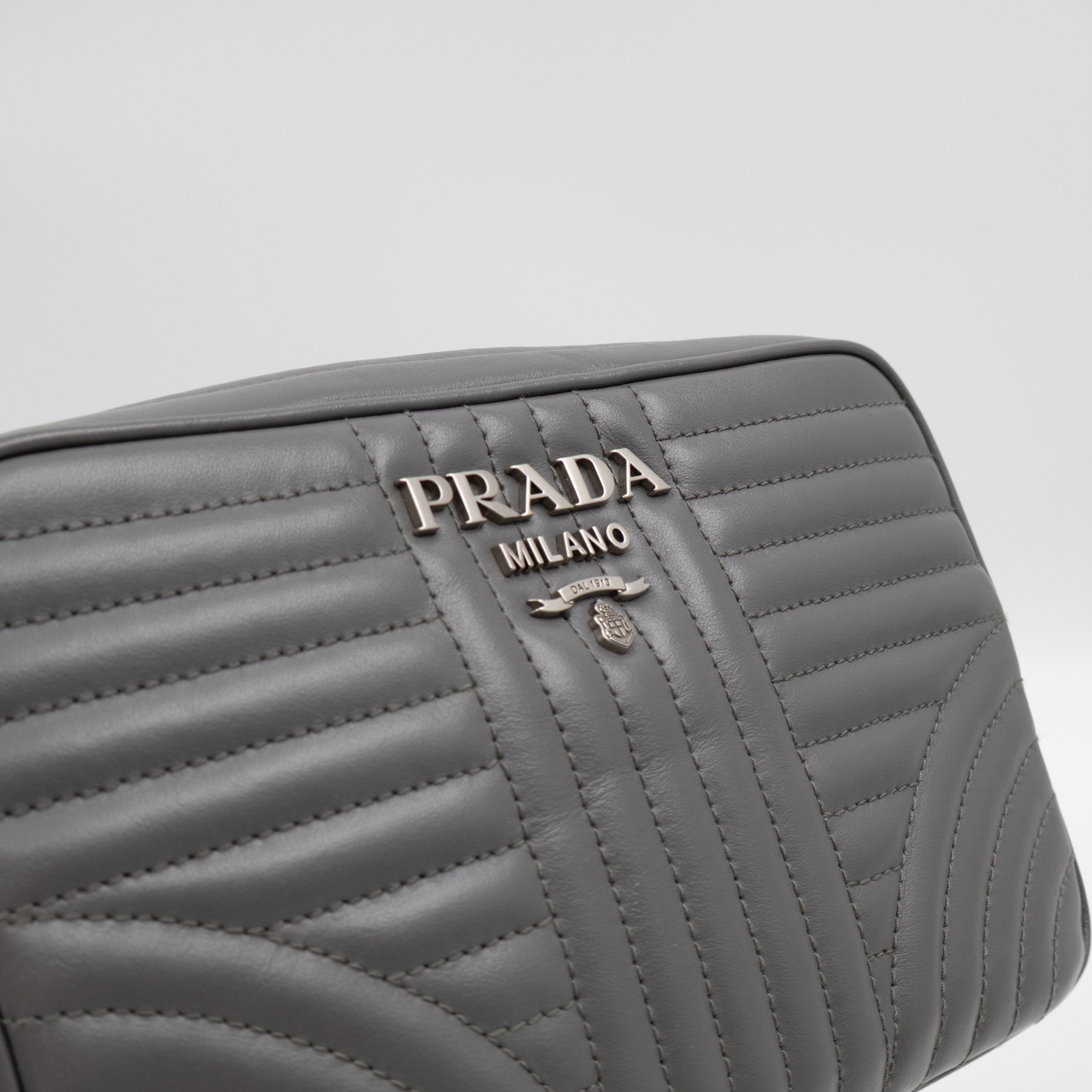 Diagramme Crossbody Bag Grey Leather