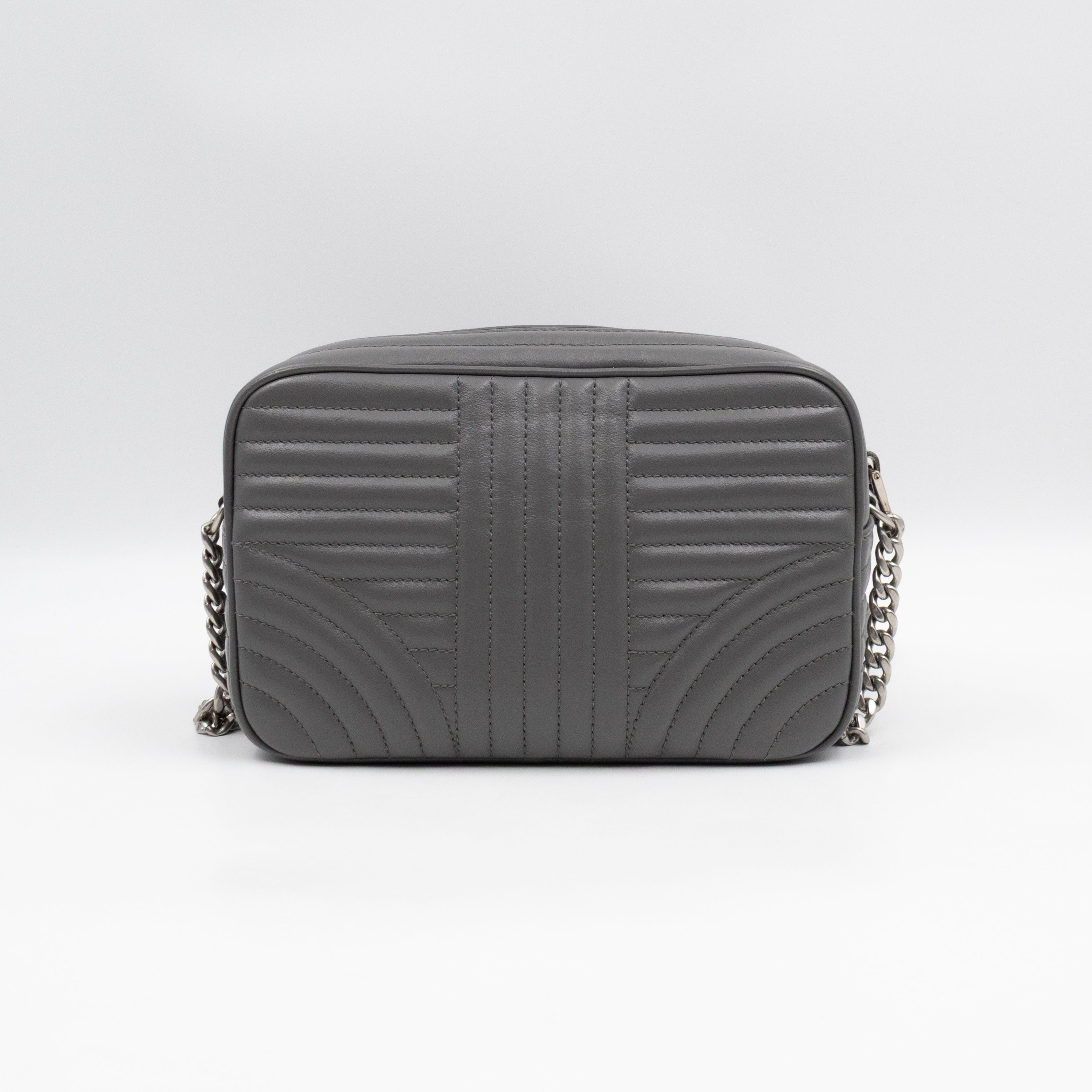 Diagramme Crossbody Bag Grey Leather