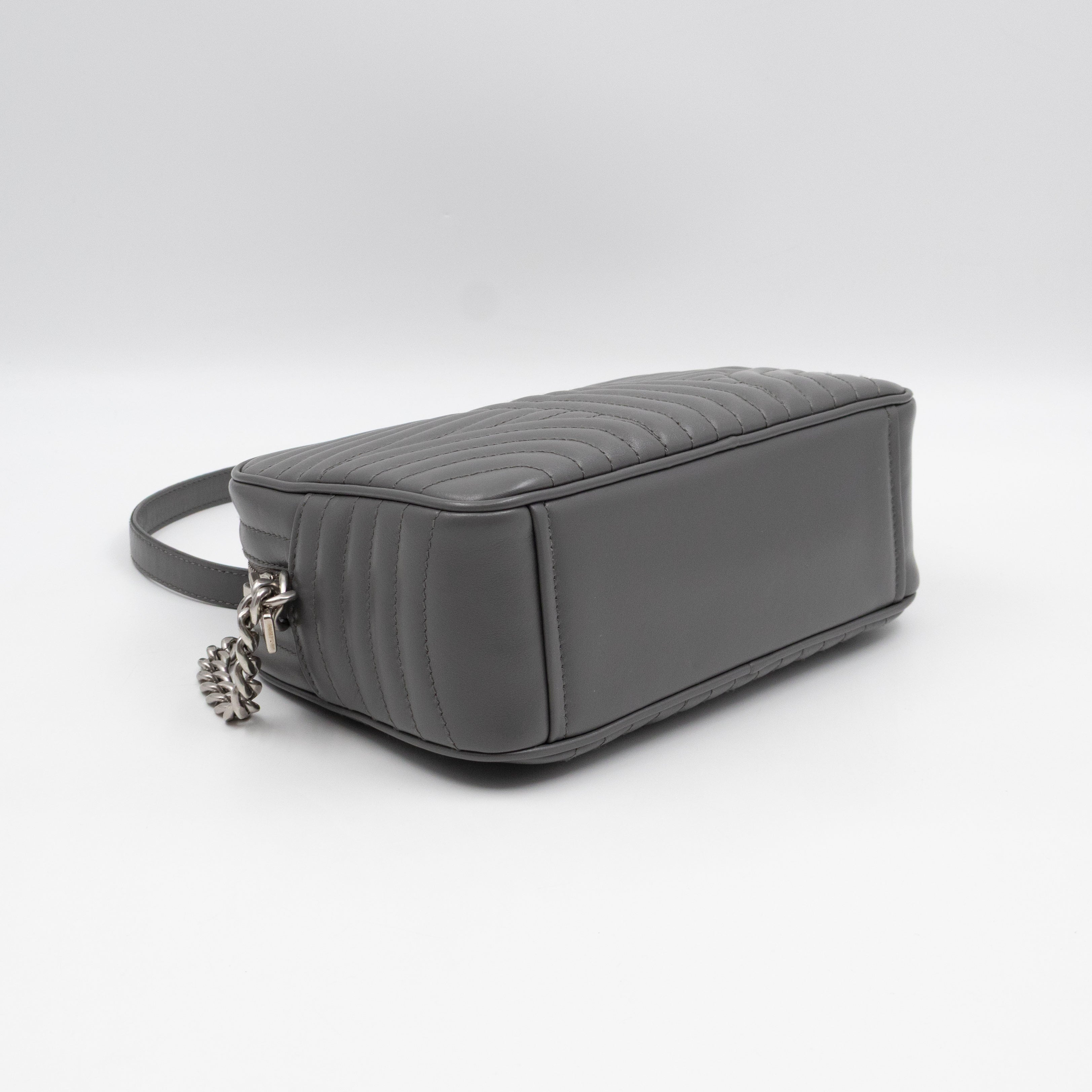 Diagramme Crossbody Bag Grey Leather