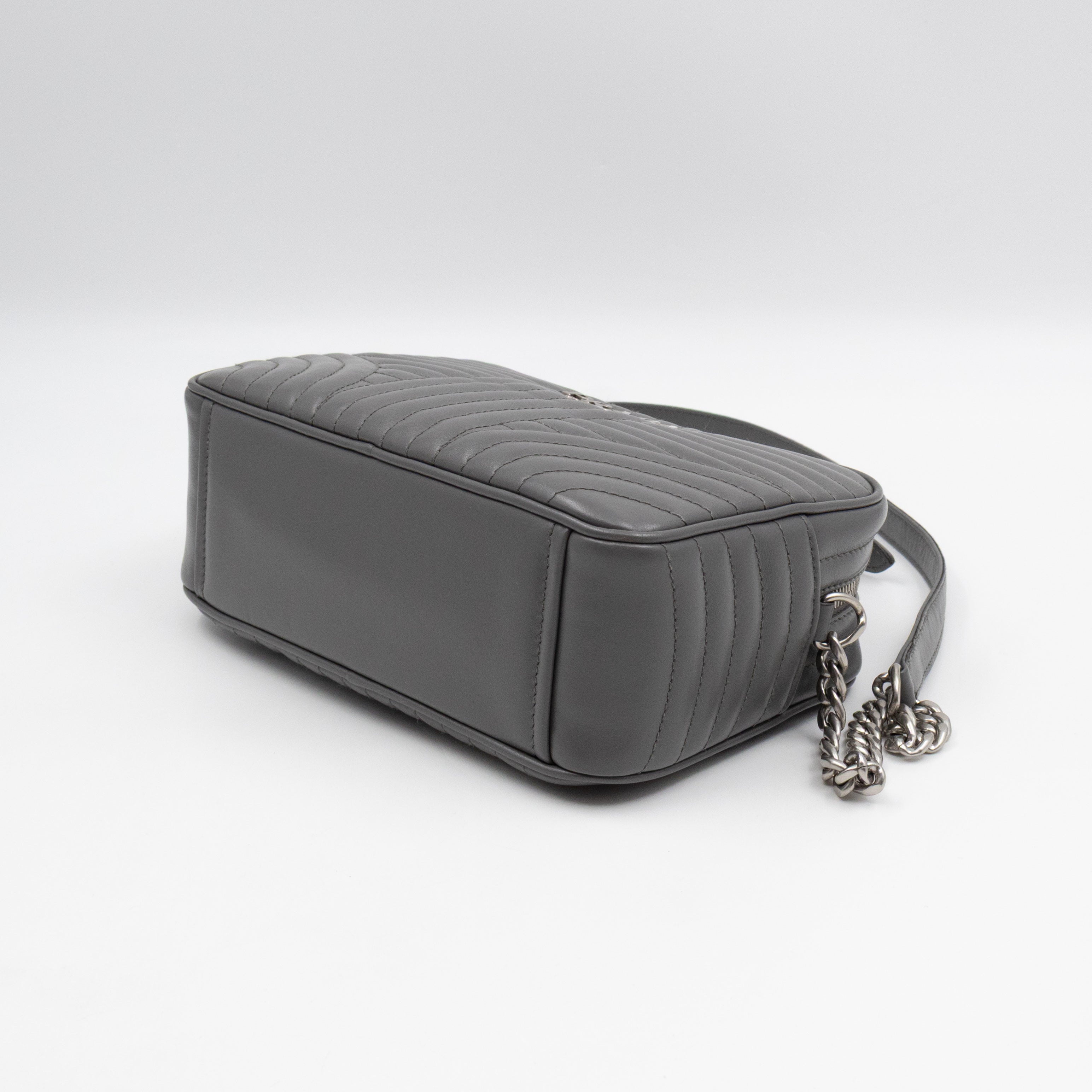 Diagramme Crossbody Bag Grey Leather