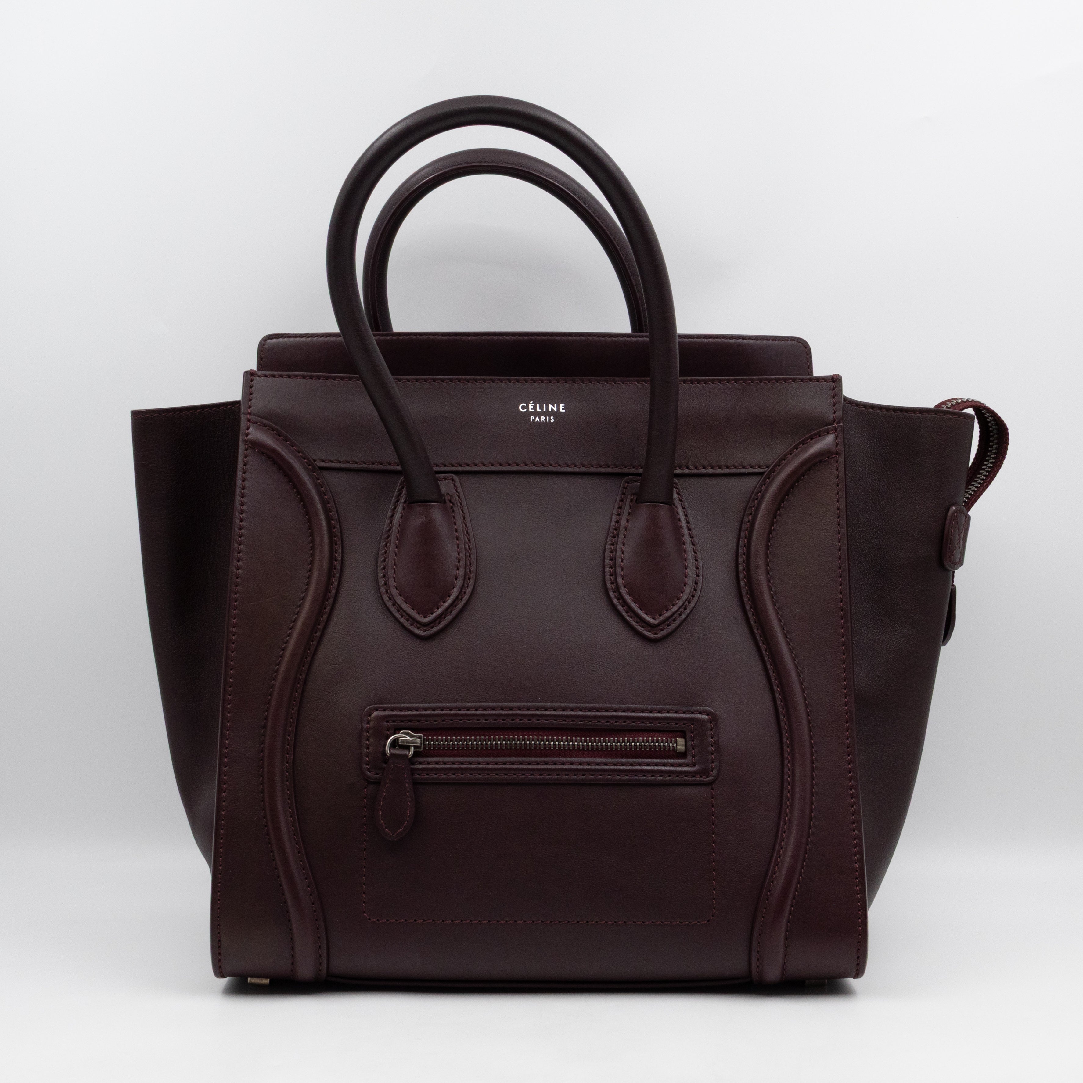 Mini Luggage Burgundy Leather