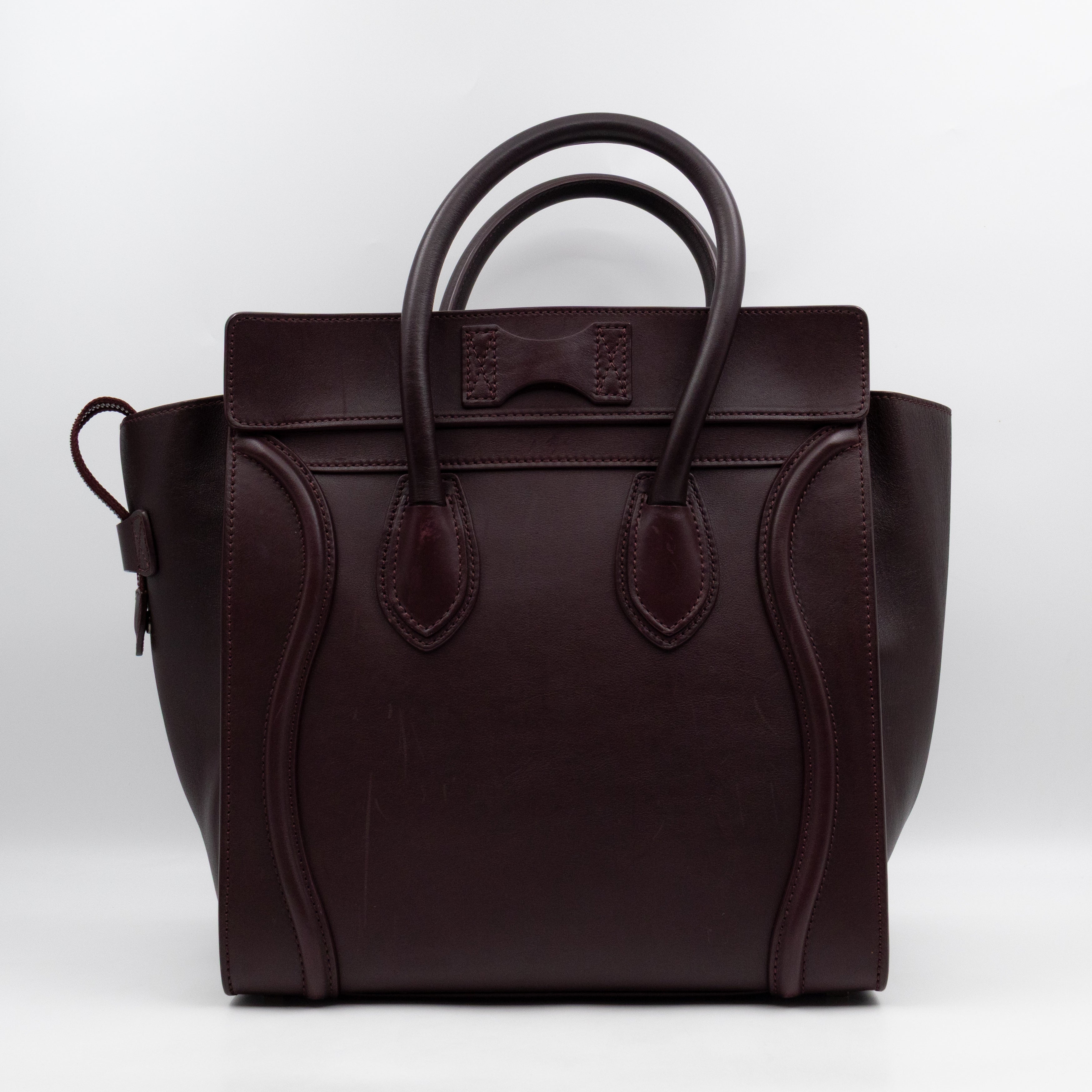 Mini Luggage Burgundy Leather