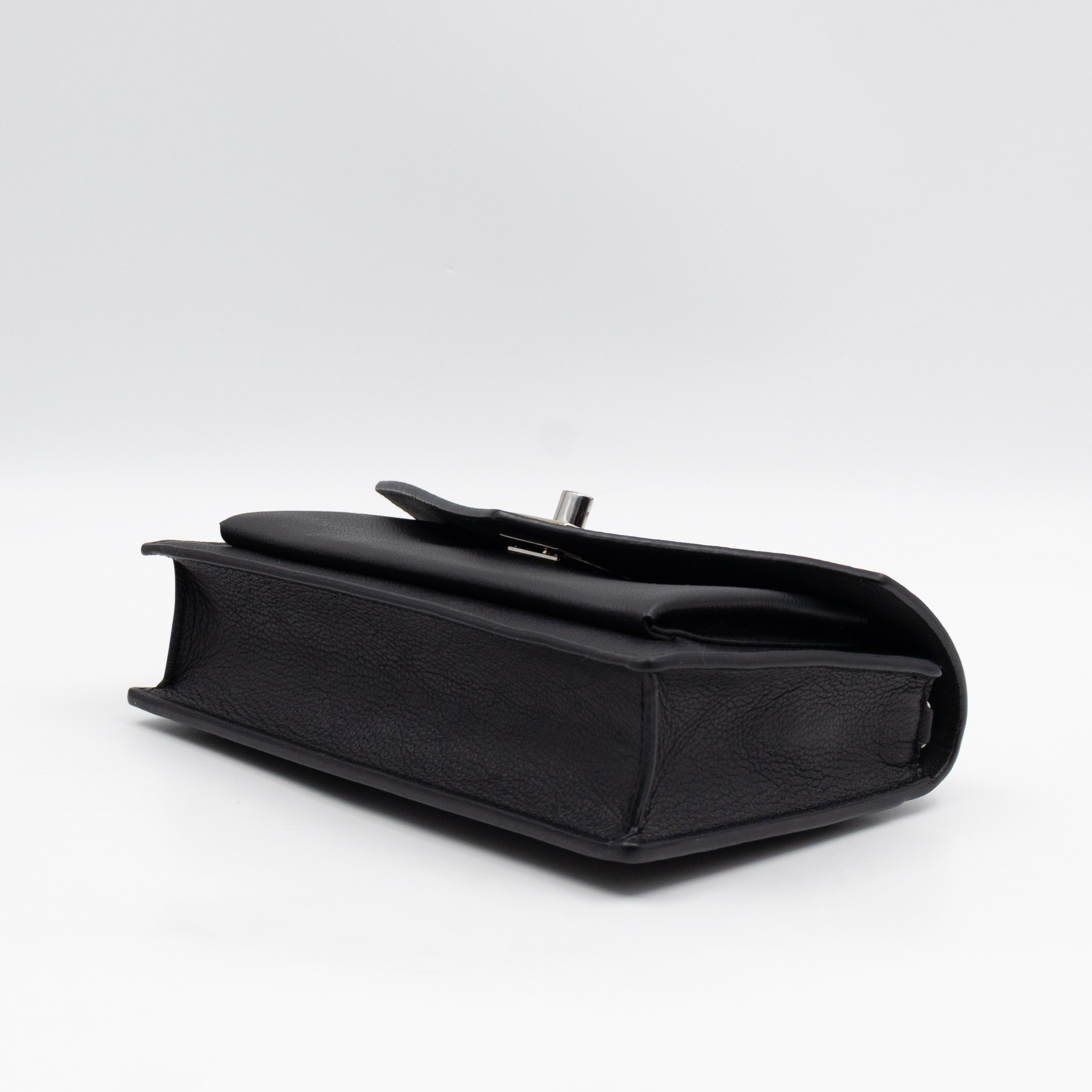 Mylockme Chain Pochette Black Leather