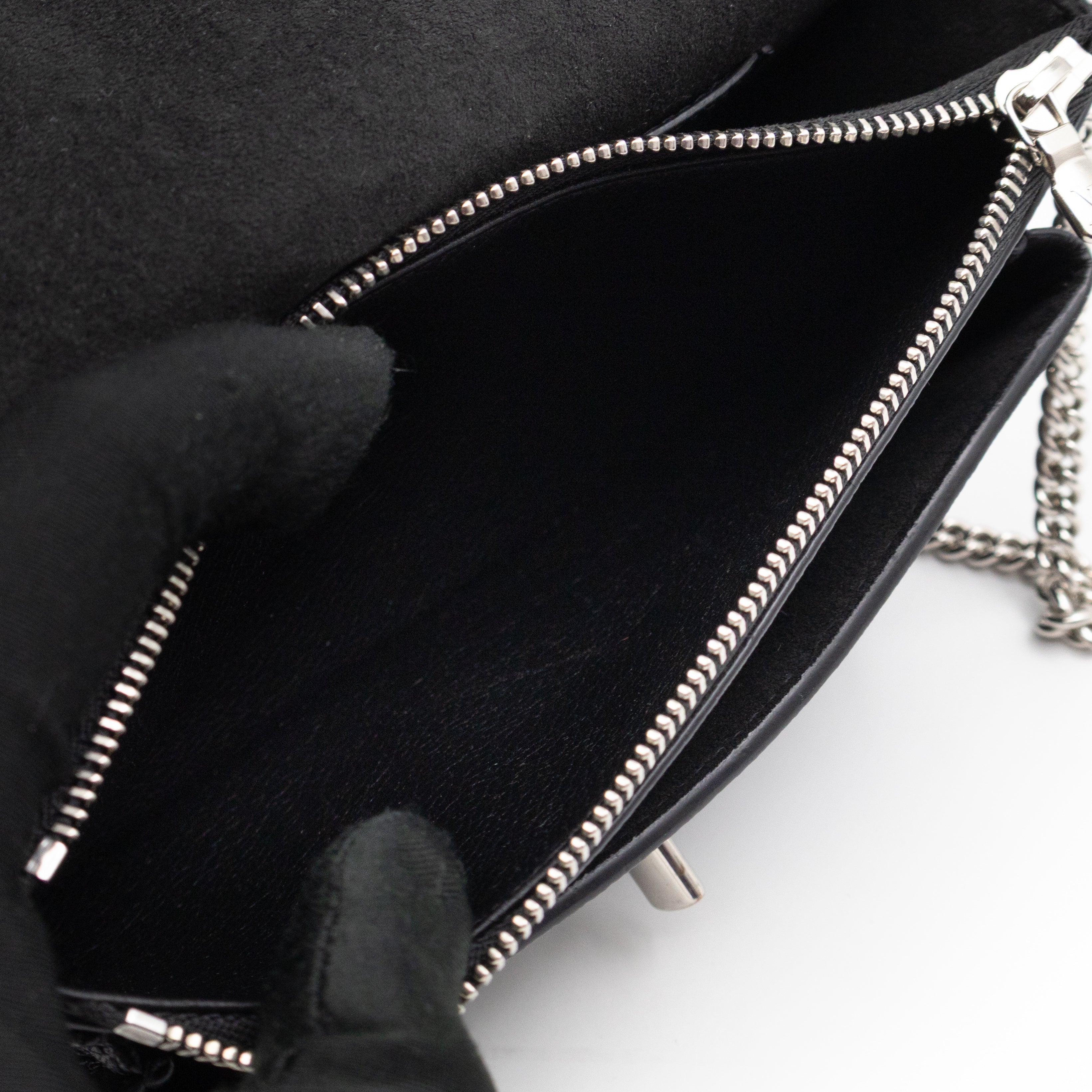 Mylockme Chain Pochette Black Leather