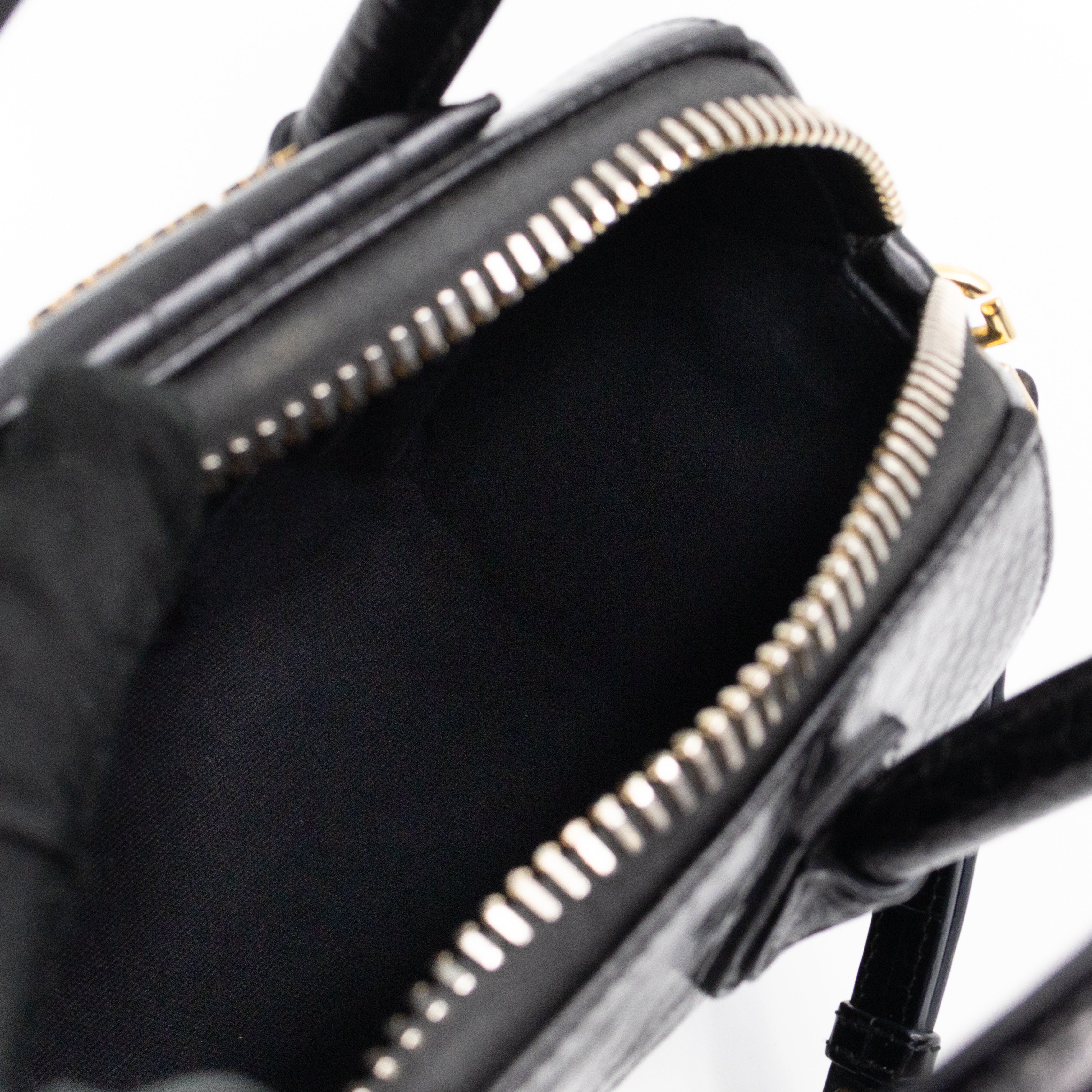 Antigona Mini Black Croc Embossed Leather