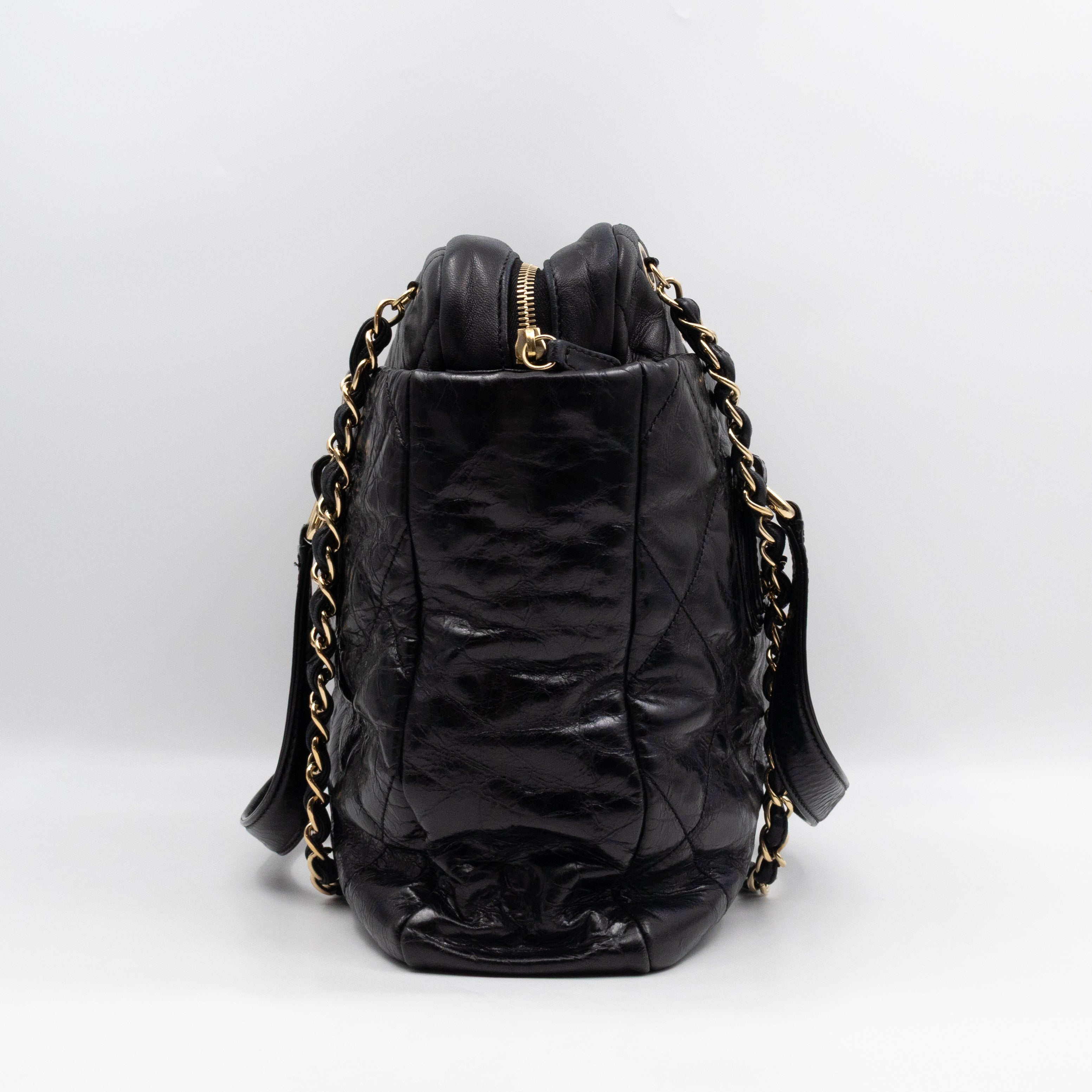 Portobello Tote Glazed Black Leather