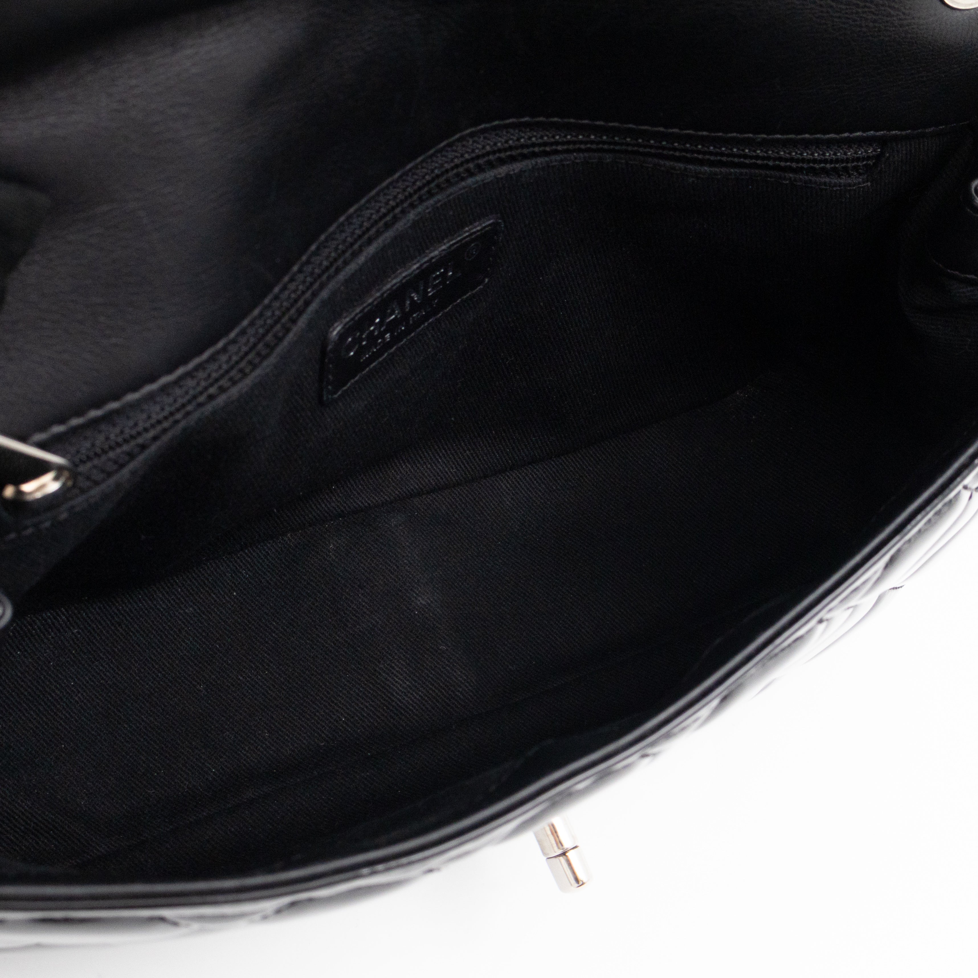 Coco Shine Single Flap Bag Black Patent Leather