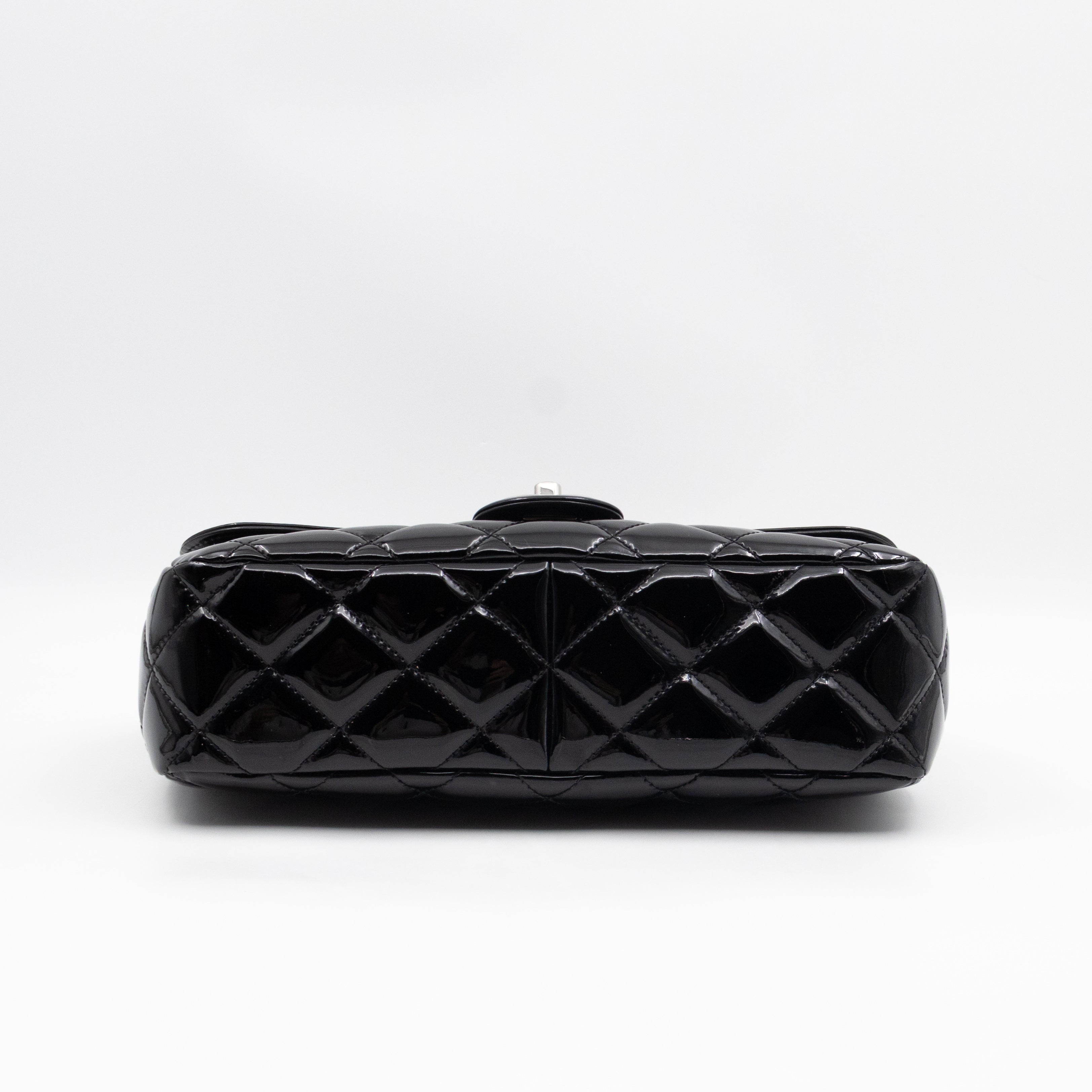 Coco Shine Single Flap Bag Black Patent Leather