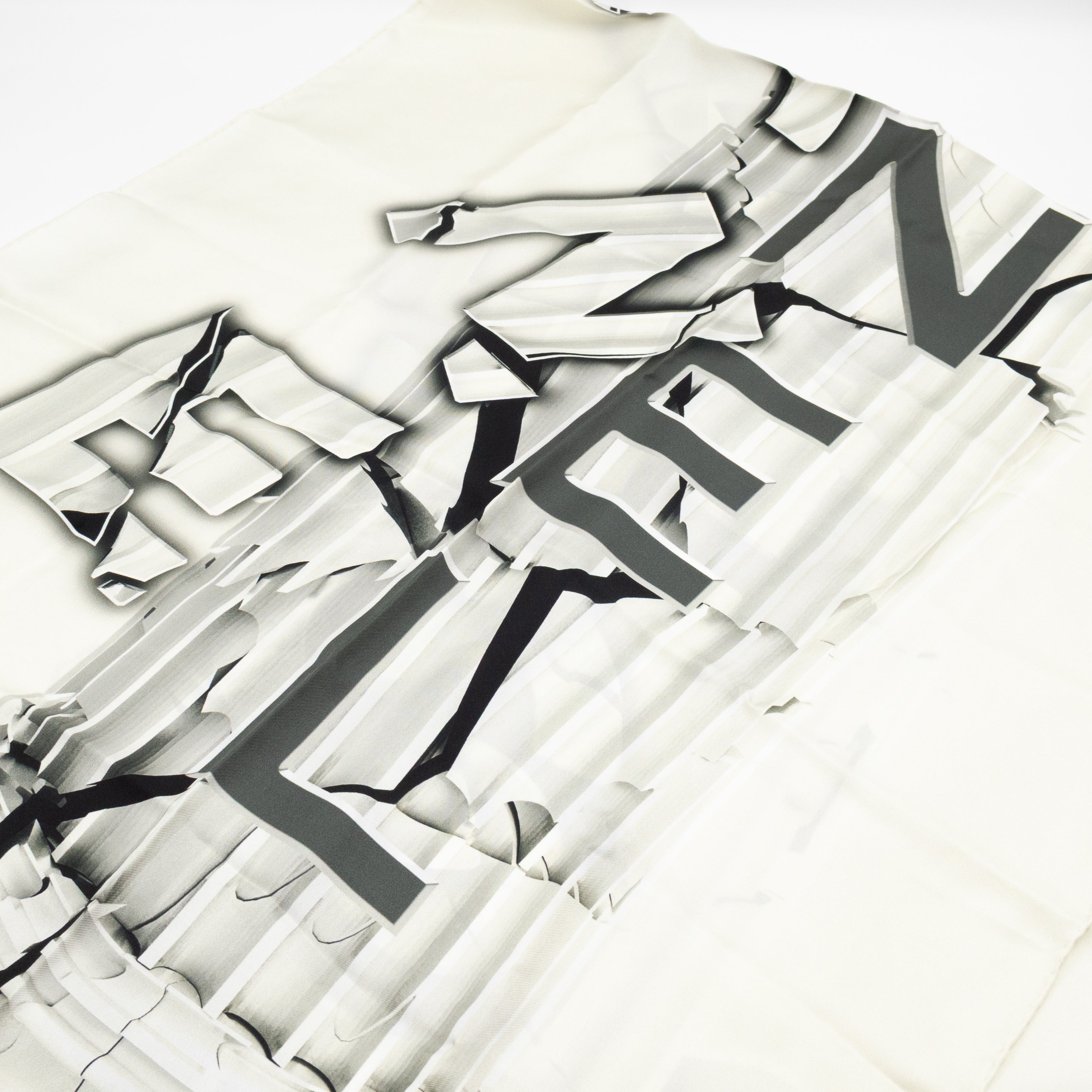 Column Pillar White Silk Scarf