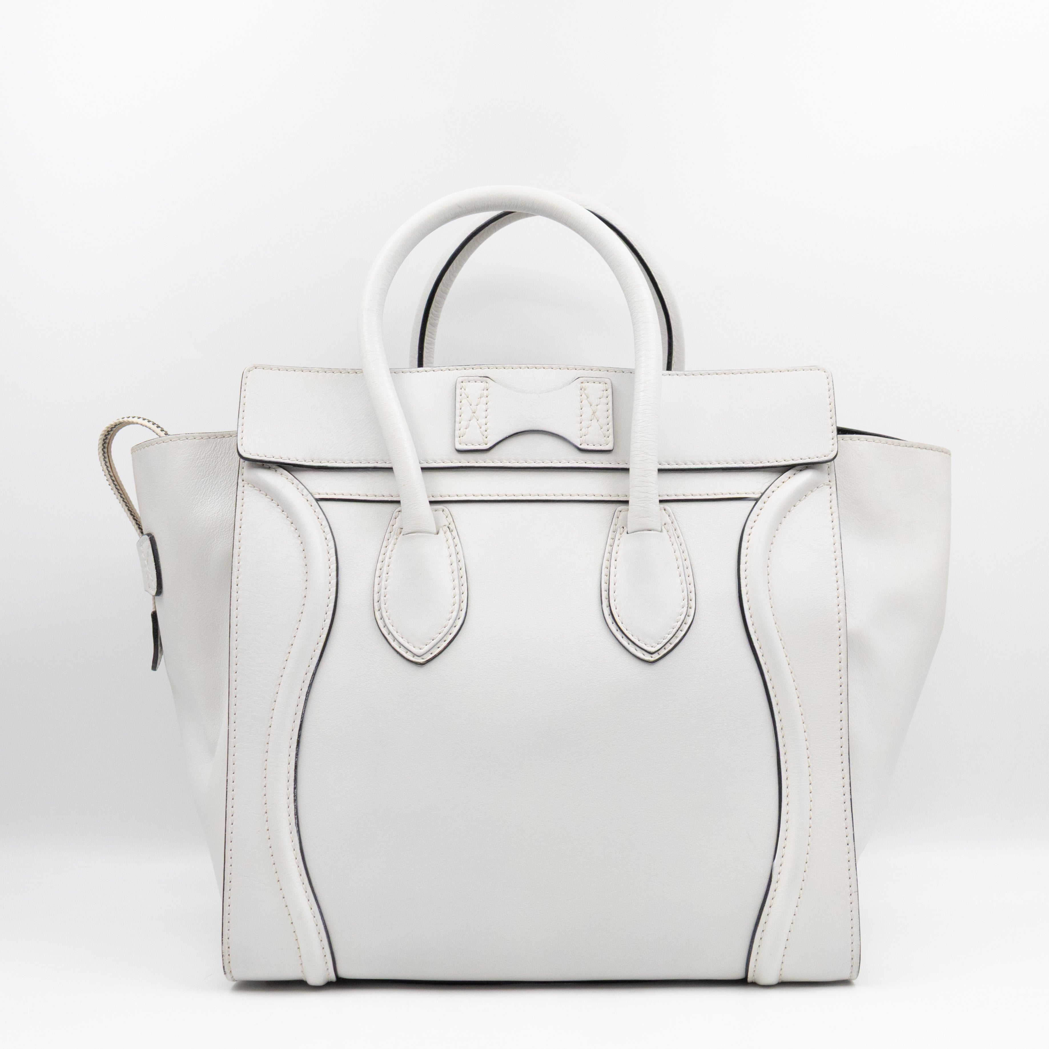 Mini Luggage White Leather