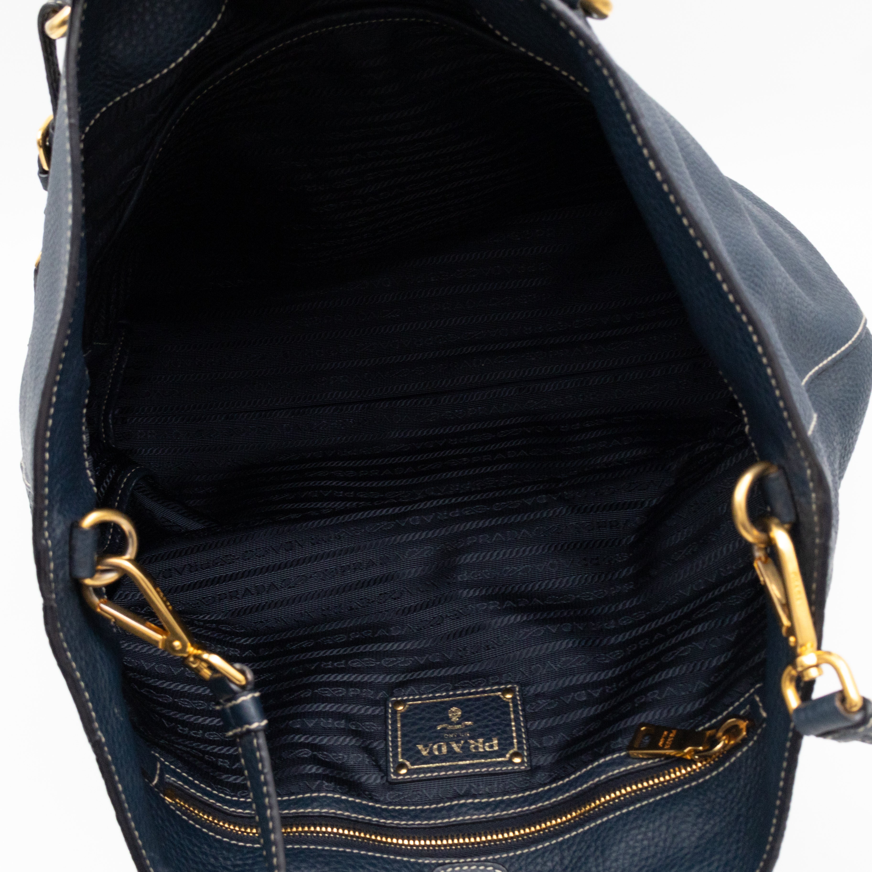 Shopper Tote Blue Leather
