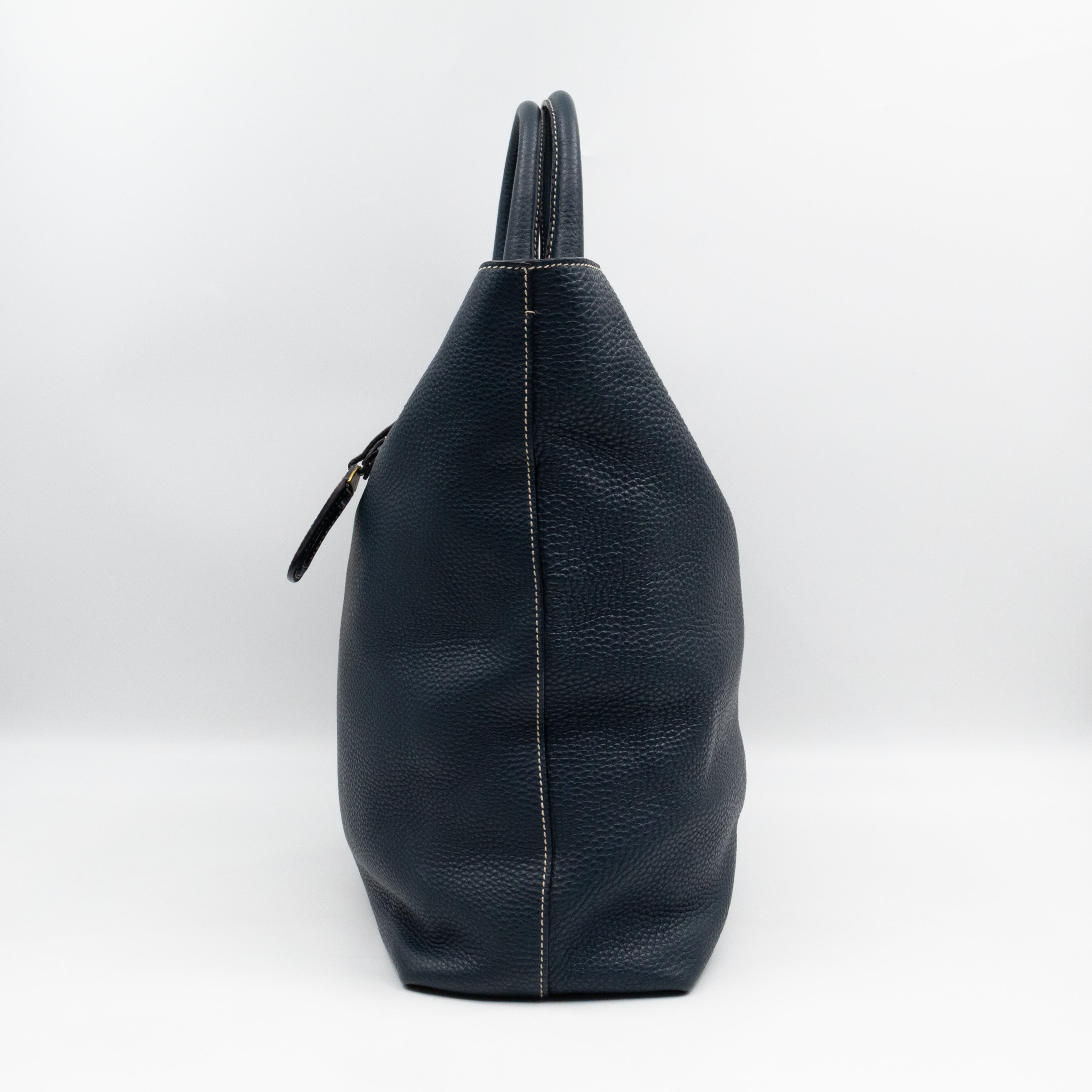Shopper Tote Blue Leather