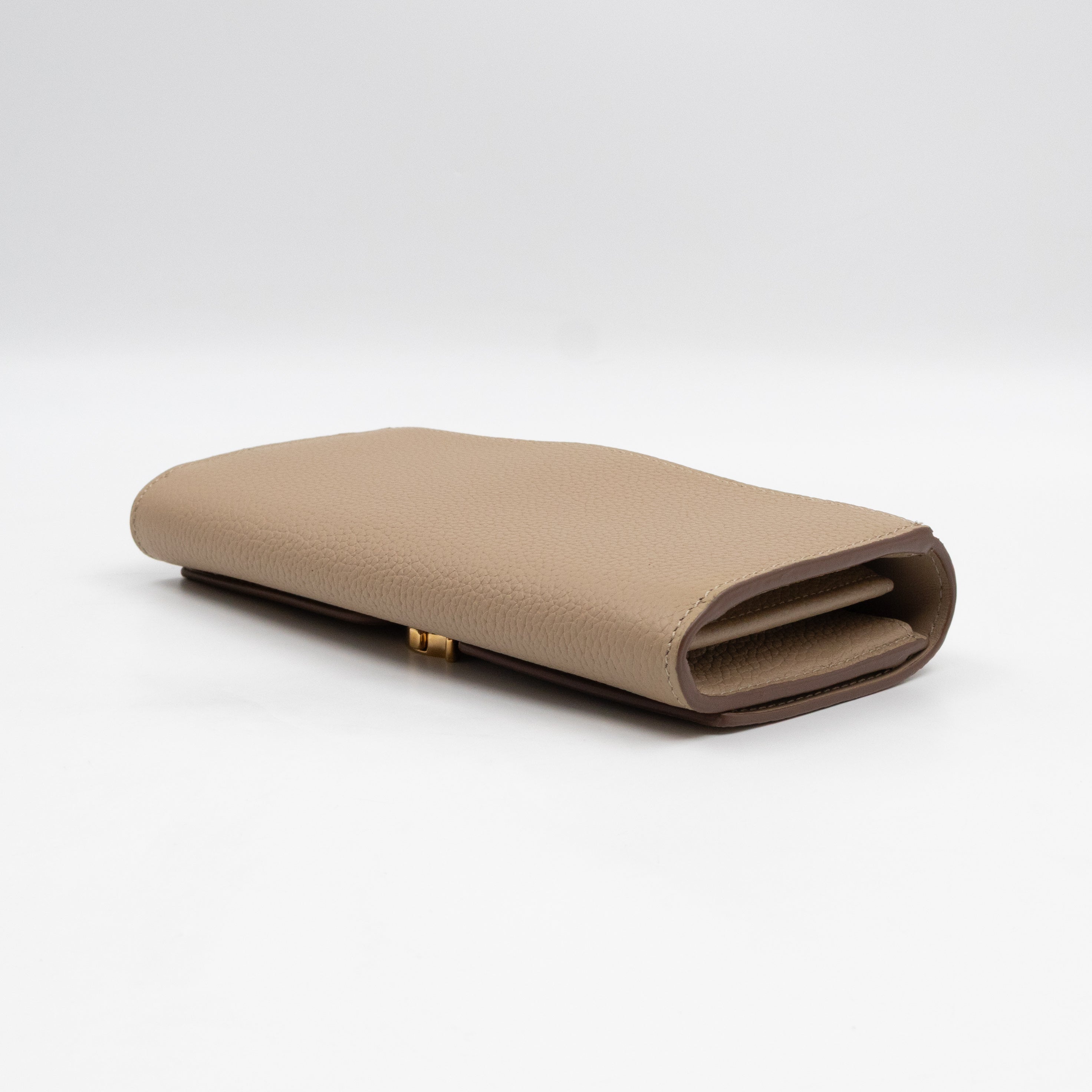 Continental Wallet Beige Leather