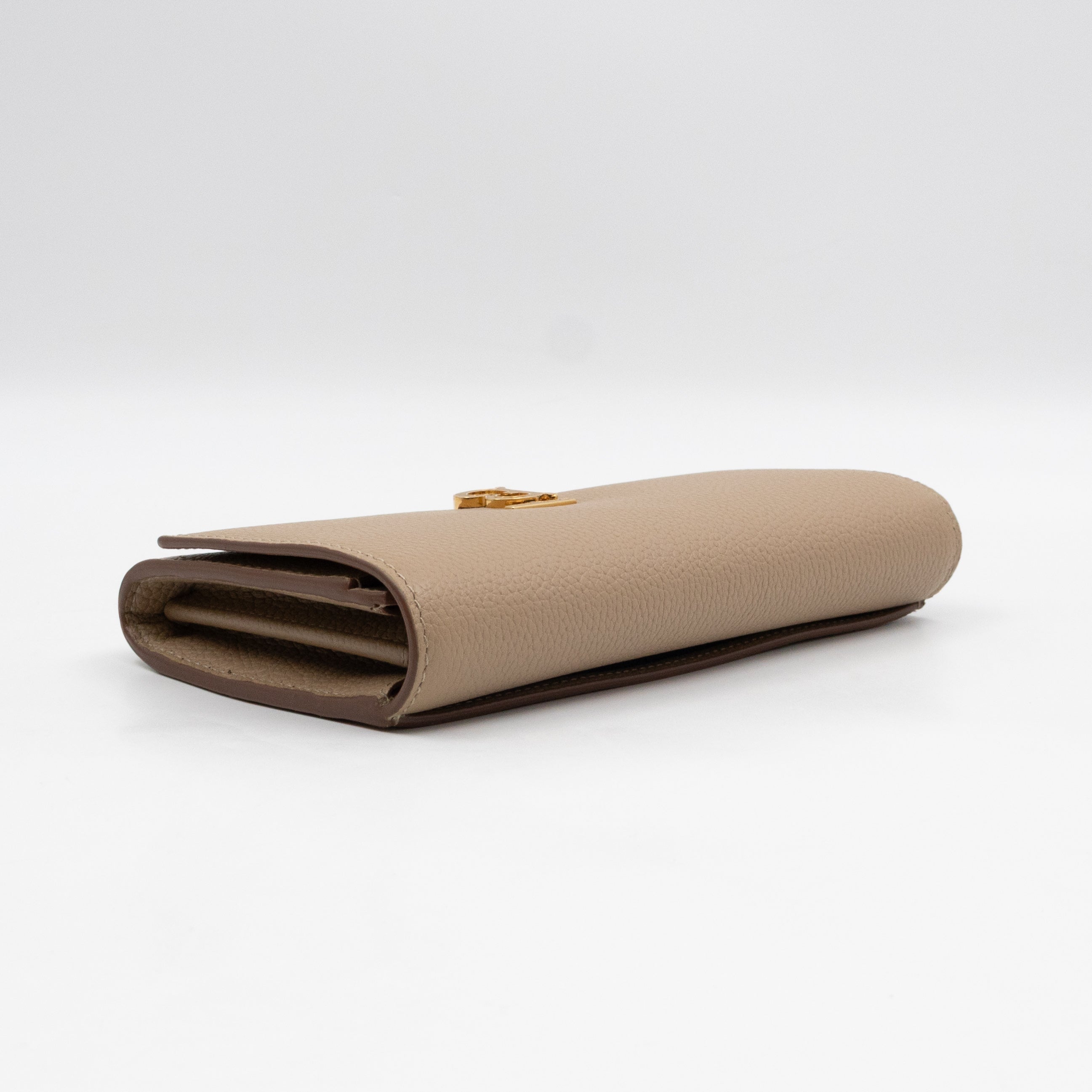 Continental Wallet Beige Leather