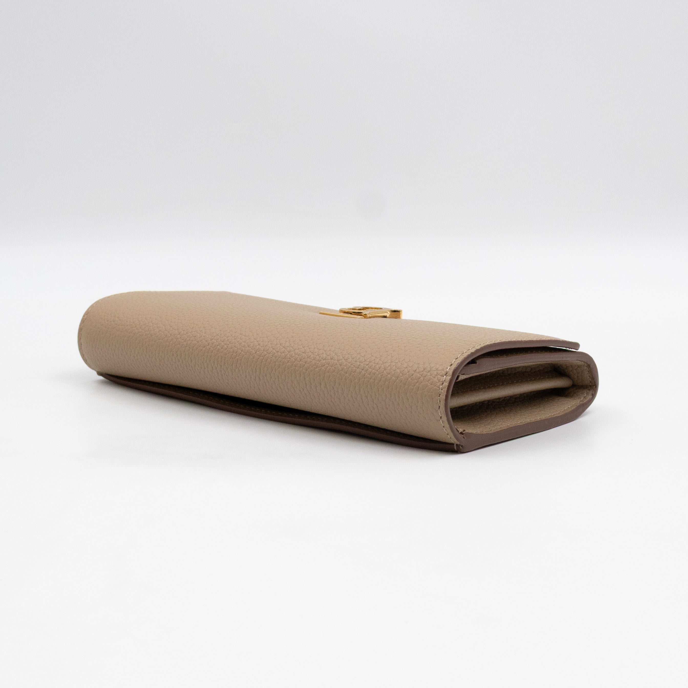Continental Wallet Beige Leather