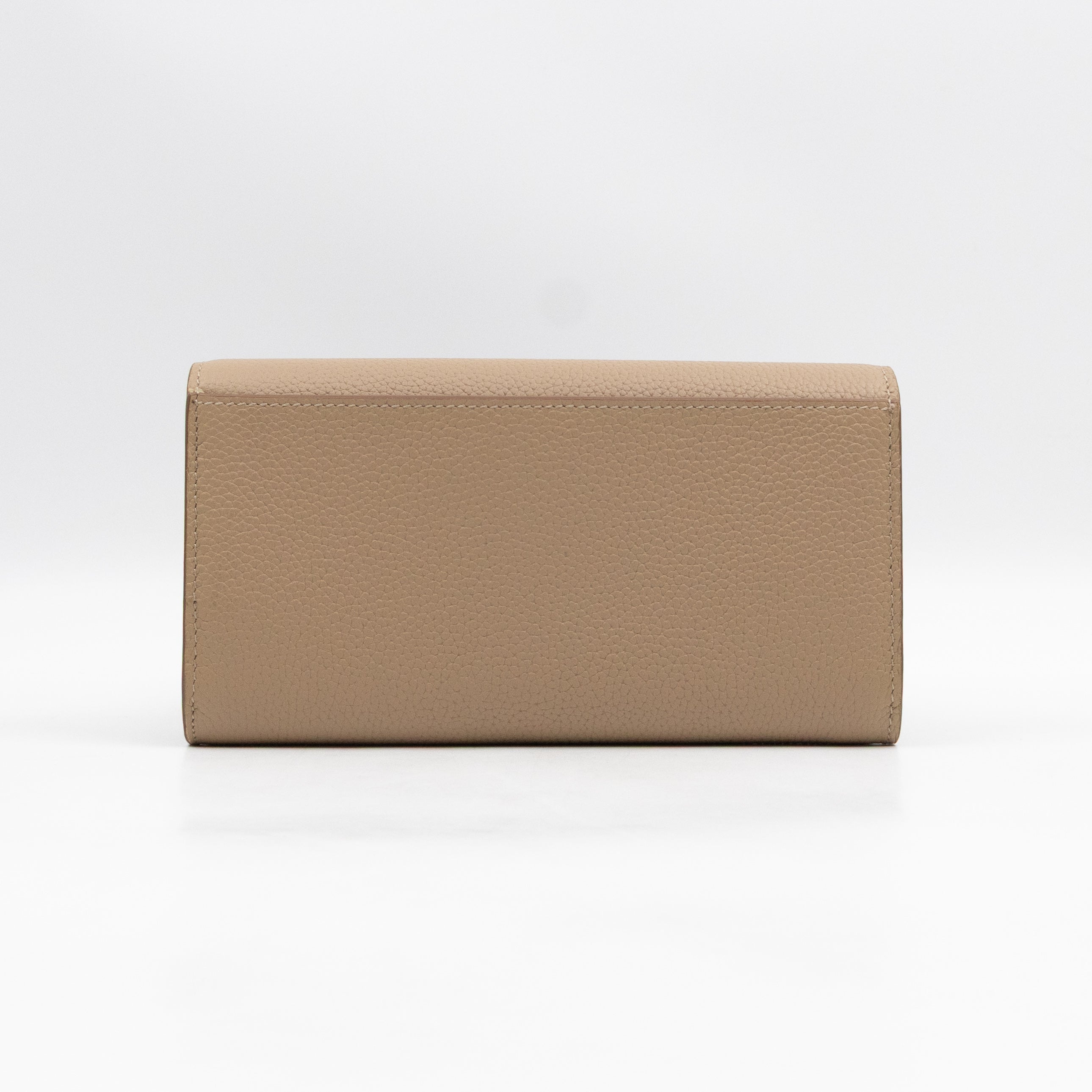 Continental Wallet Beige Leather