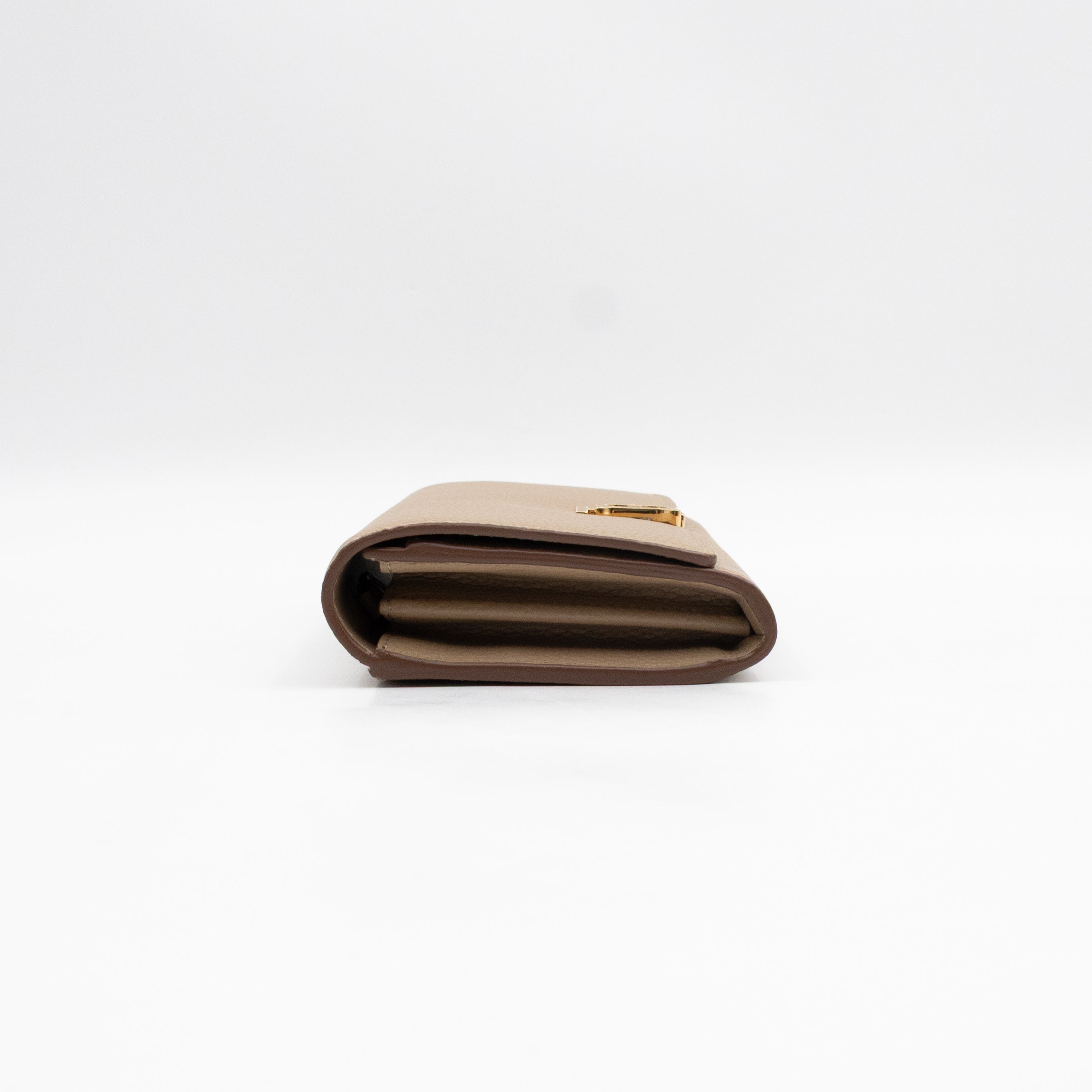 Continental Wallet Beige Leather