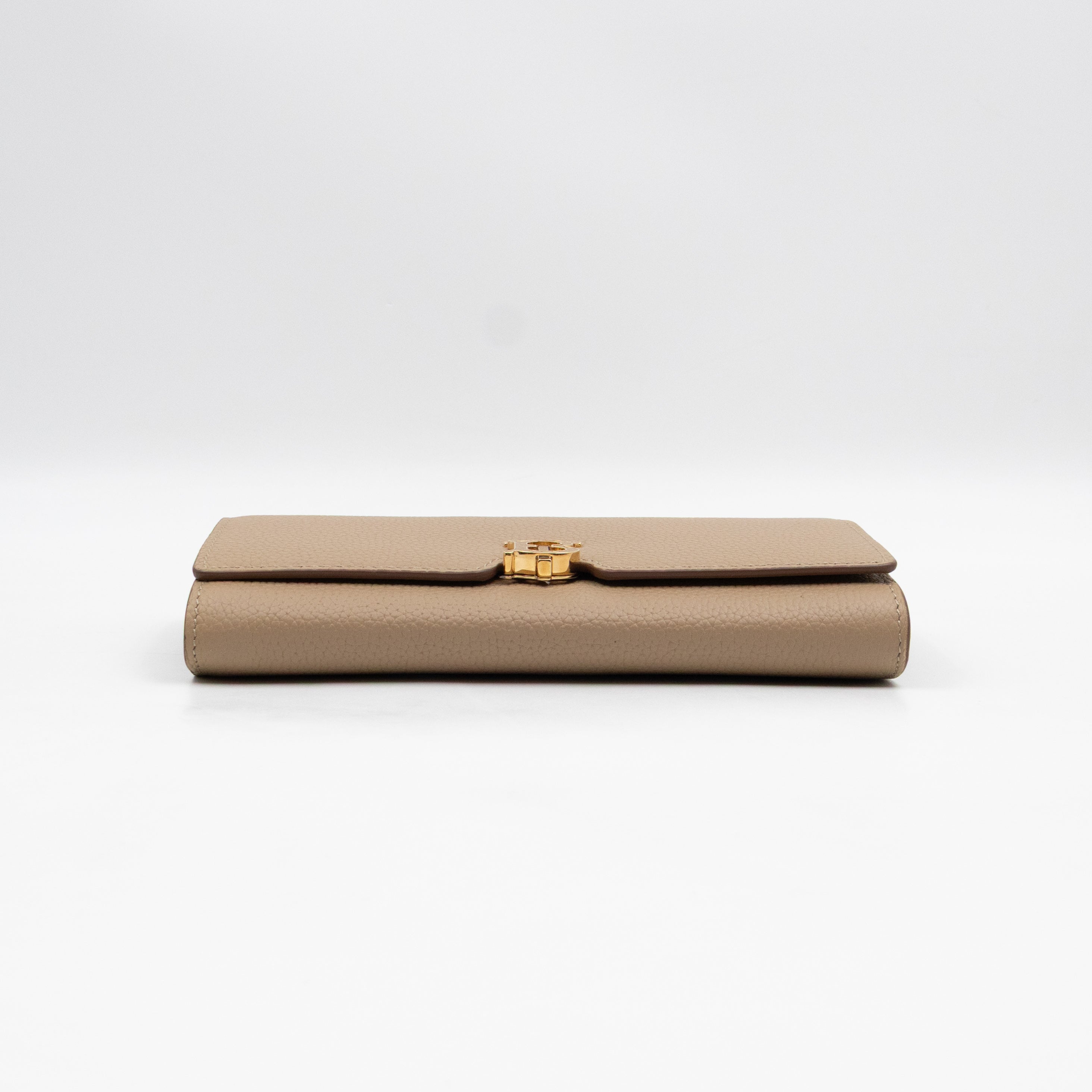 Continental Wallet Beige Leather