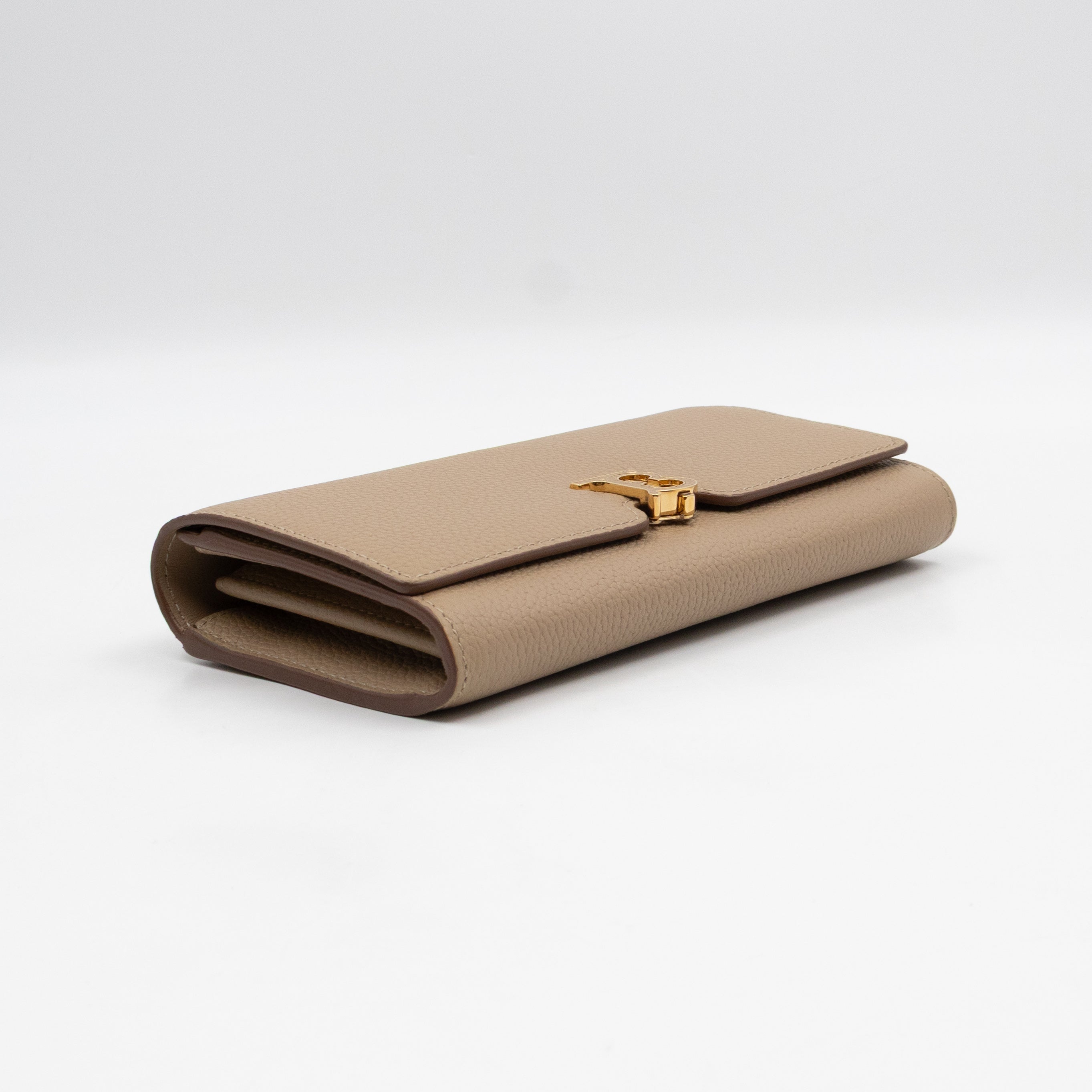 Continental Wallet Beige Leather