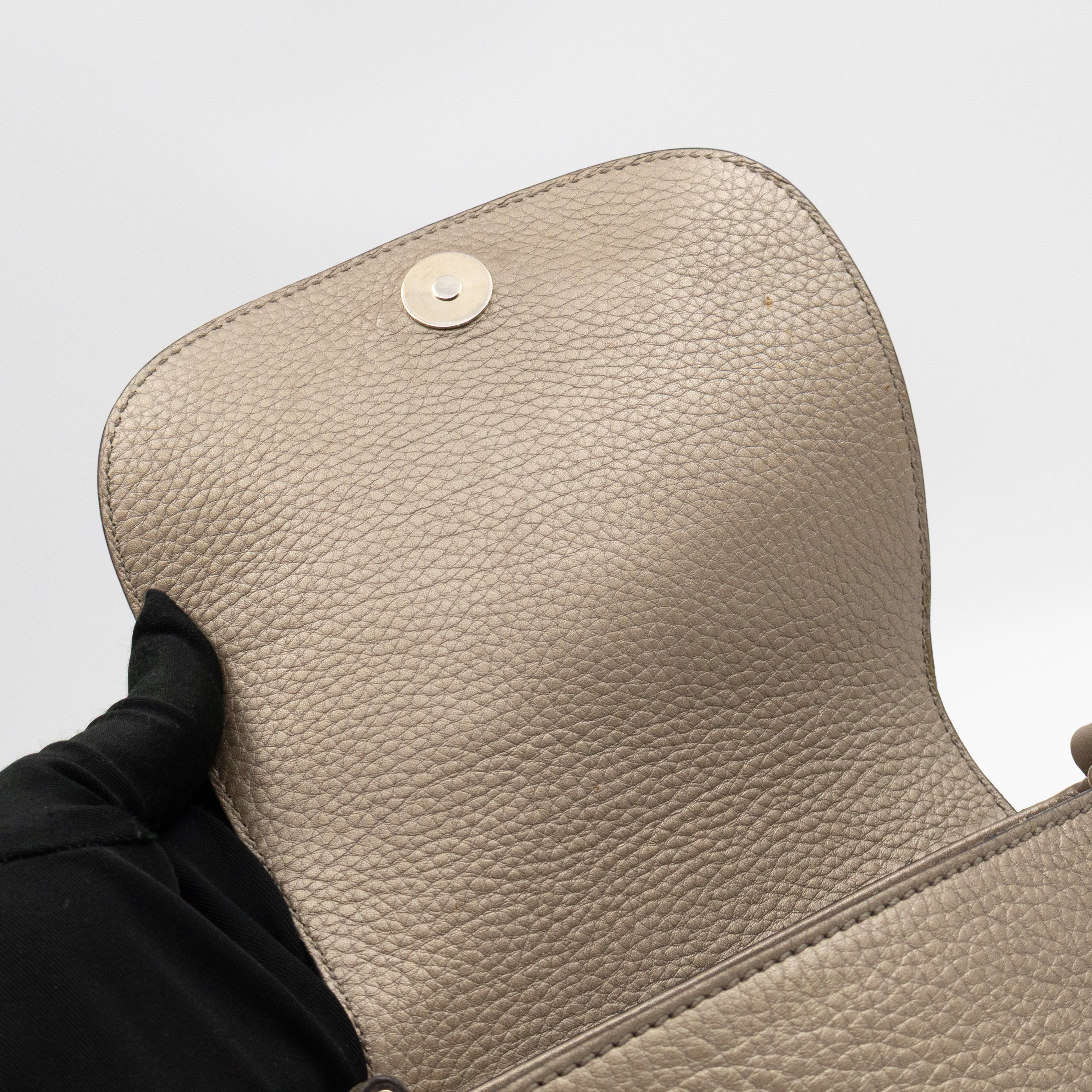 Mini Soho Flap Bag Champagne Leather