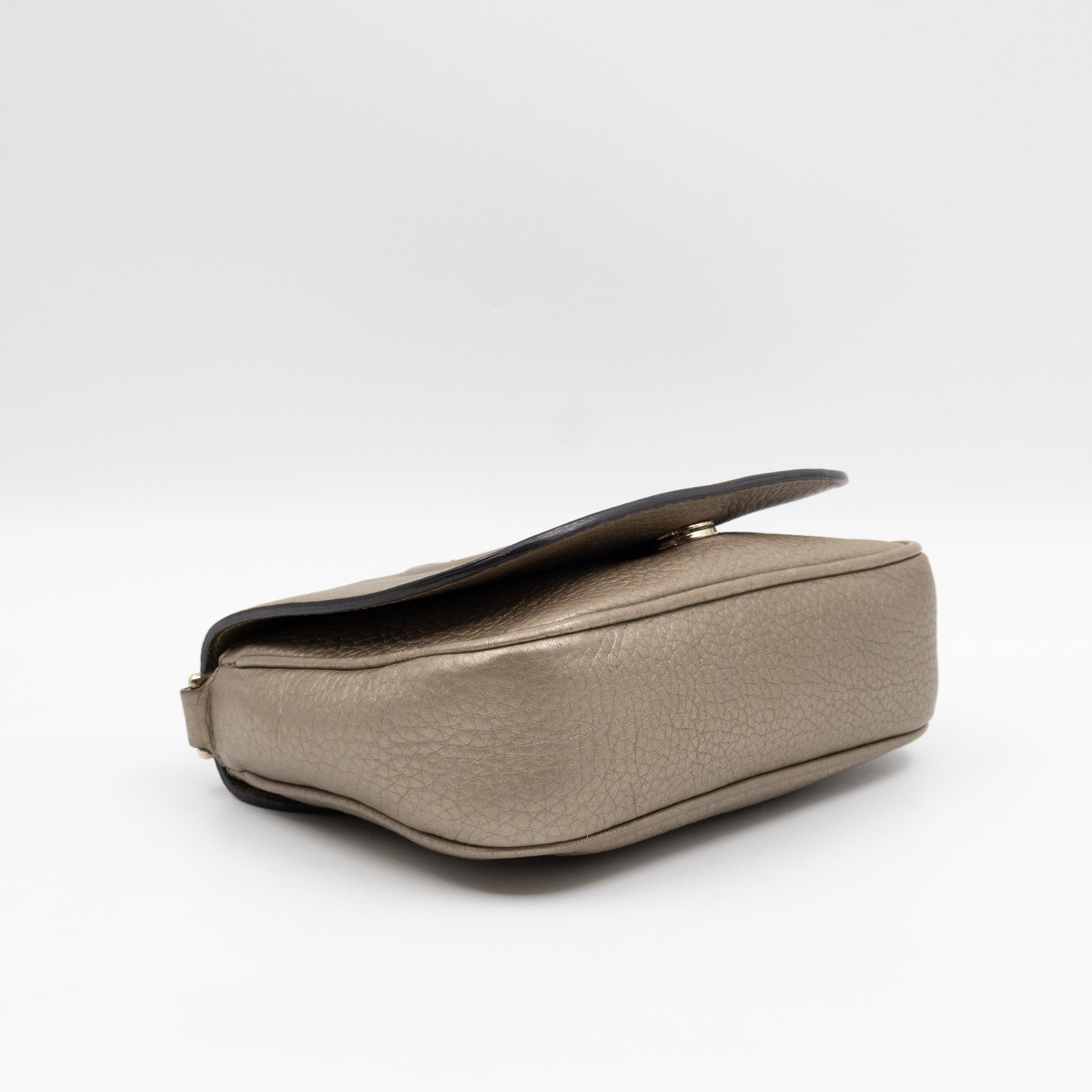 Mini Soho Flap Bag Champagne Leather