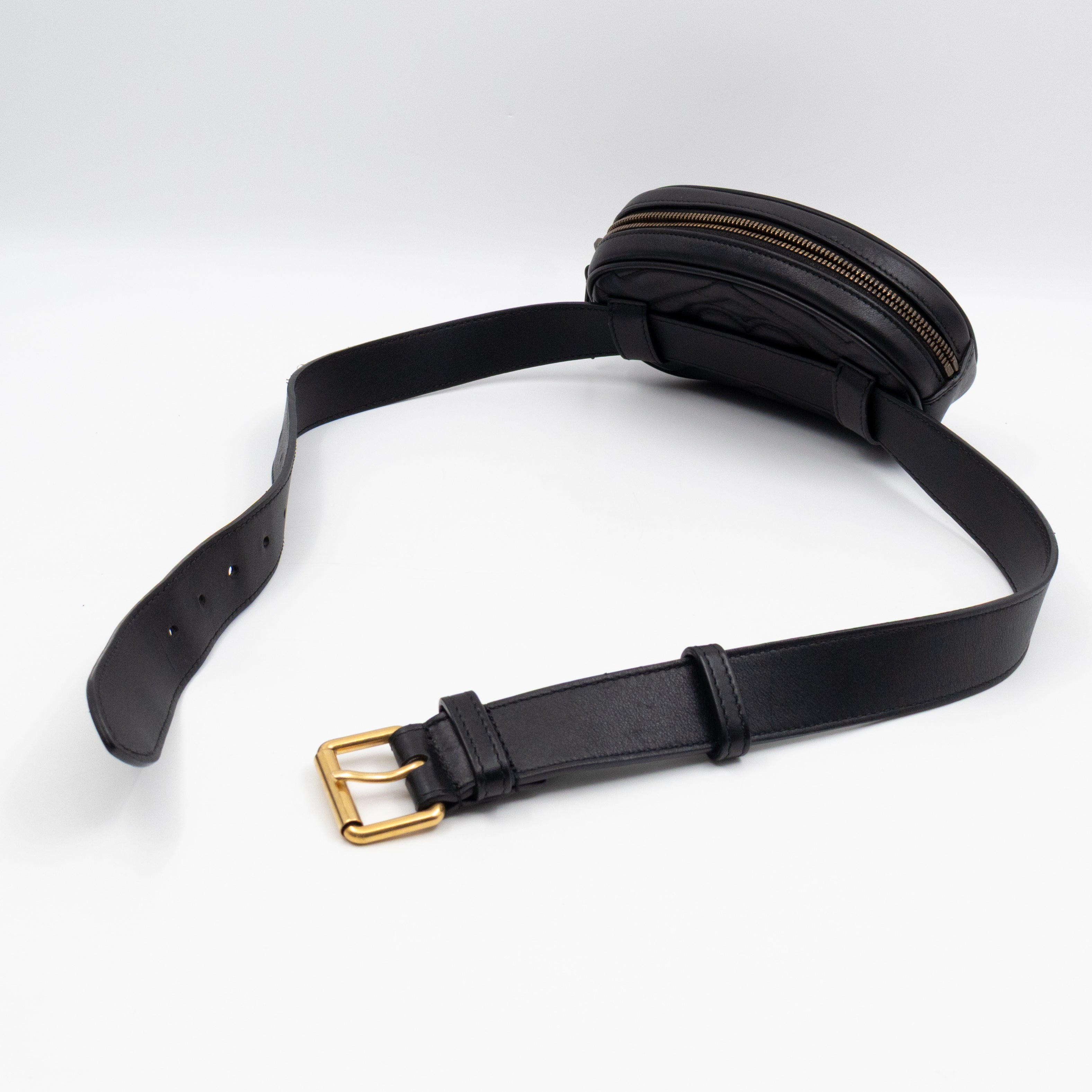 GG Marmont Matelasse Mini Belt Bag Black Leather 85 cm