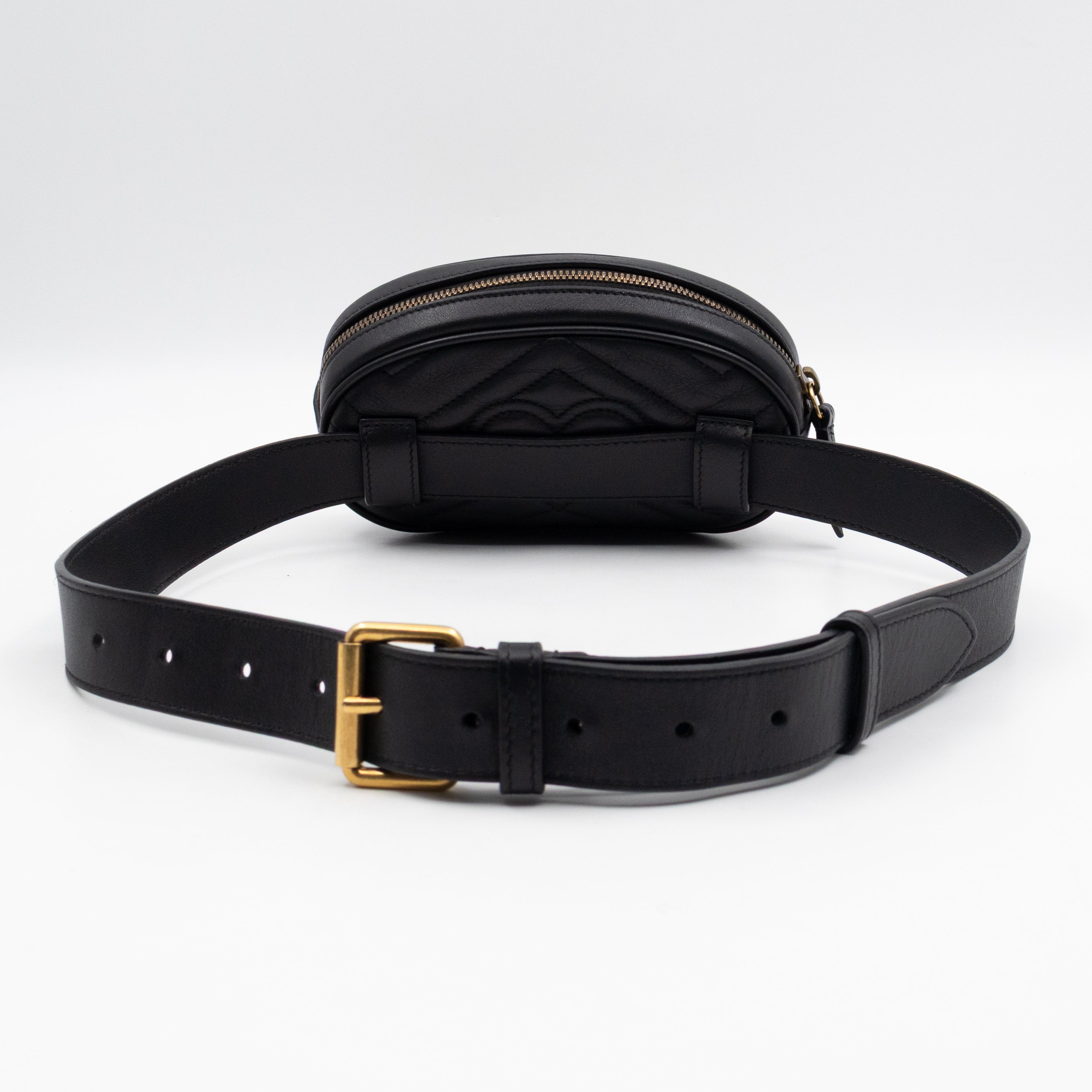 GG Marmont Matelasse Mini Belt Bag Black Leather 85 cm