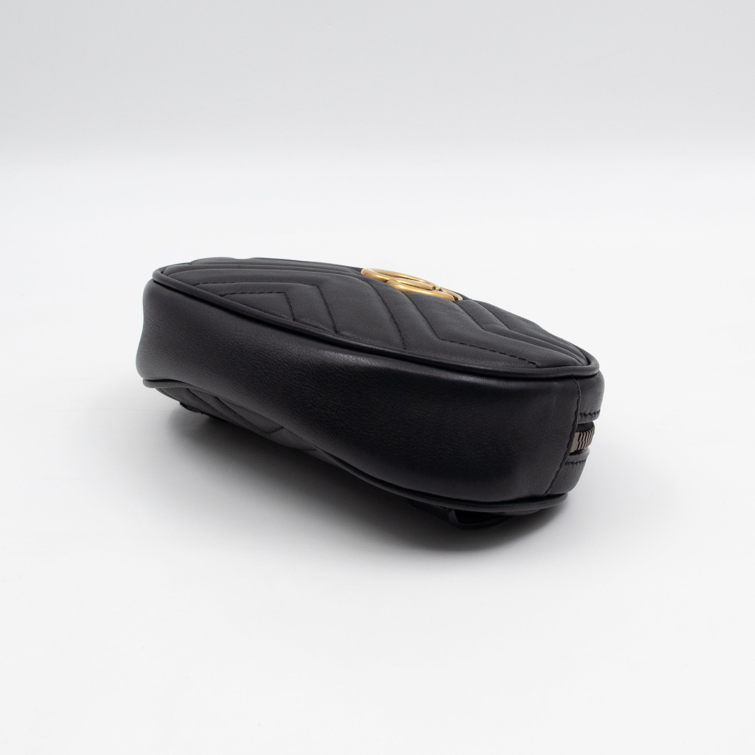 GG Marmont Matelasse Mini Belt Bag Black Leather 85 cm