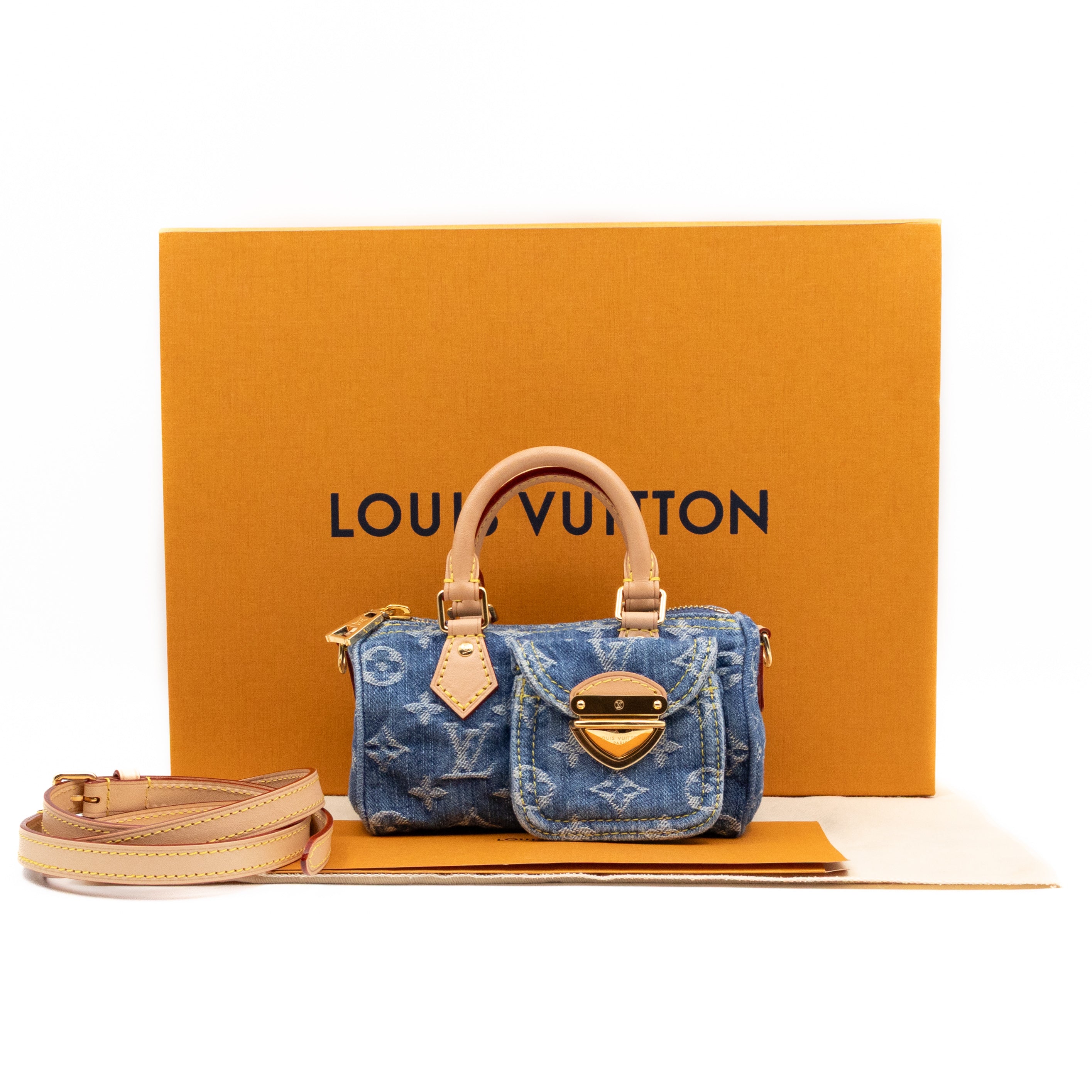 Nano Speedy Blue Denim Monogram