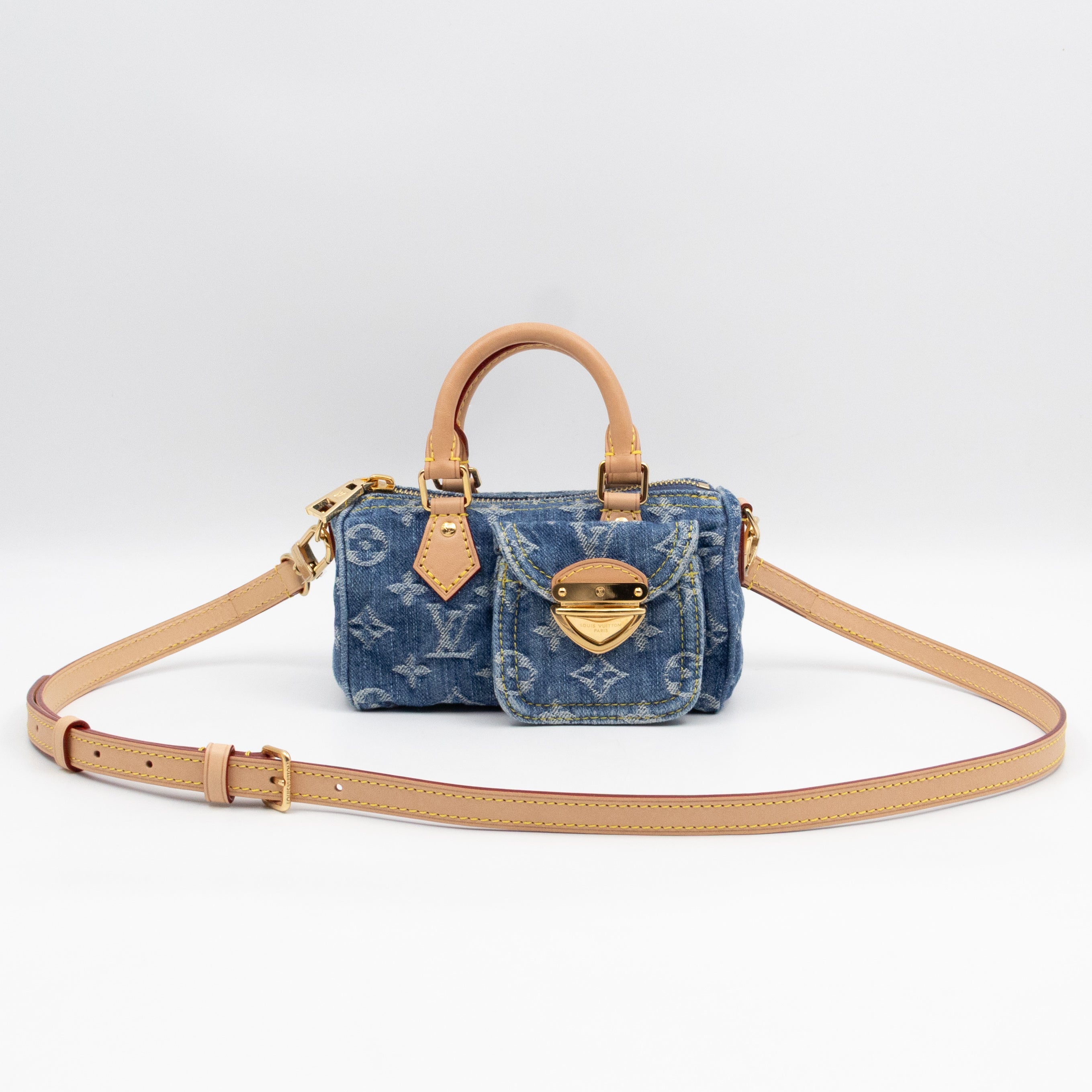 Nano Speedy Blue Denim Monogram