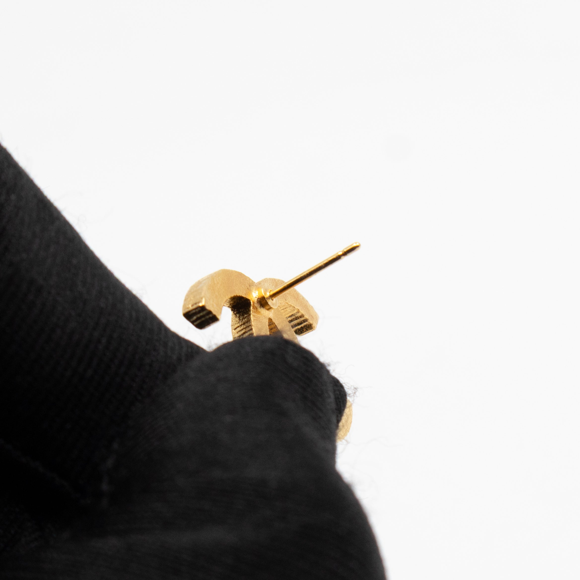 CC Black Enamel Gold Earrings