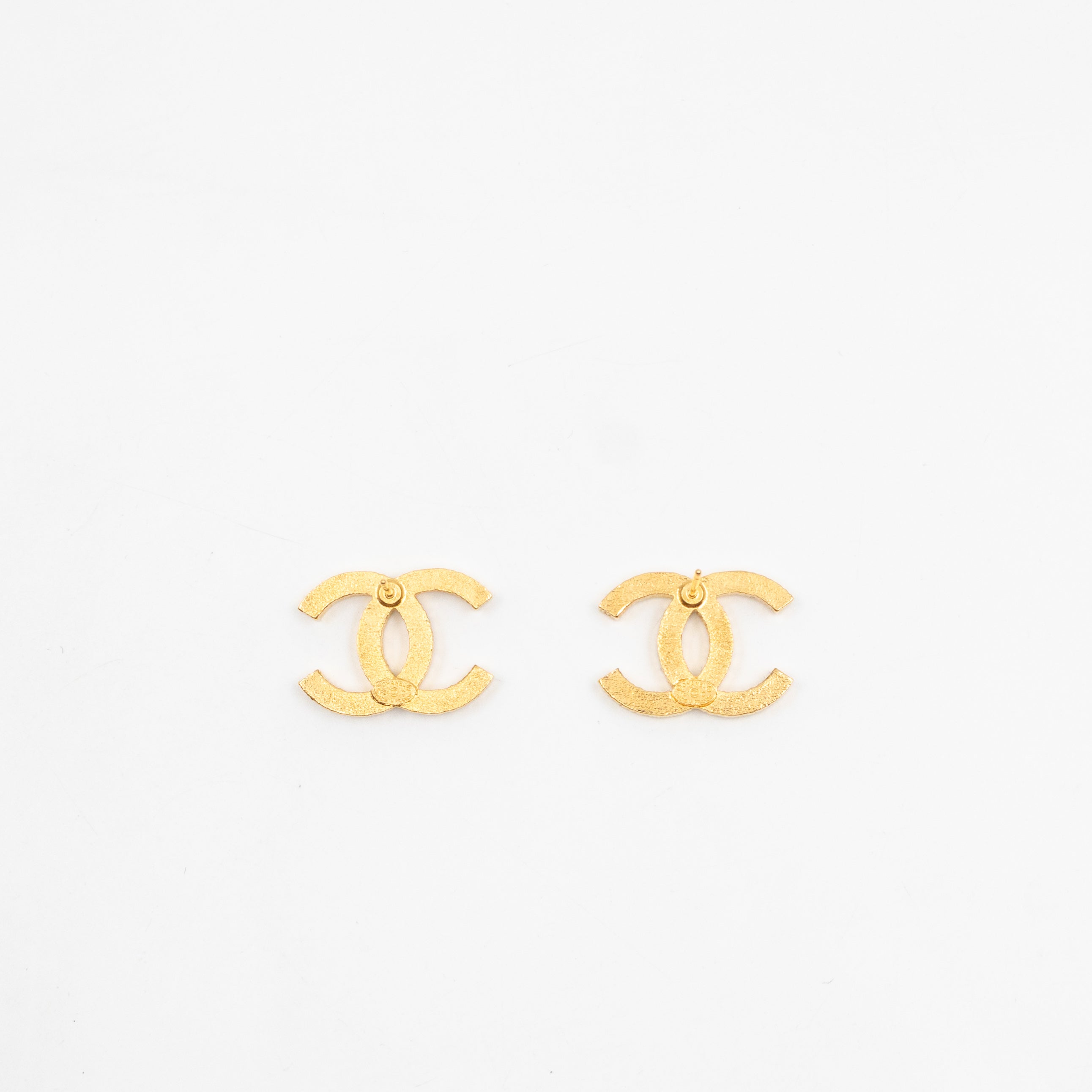 CC Black Enamel Gold Earrings
