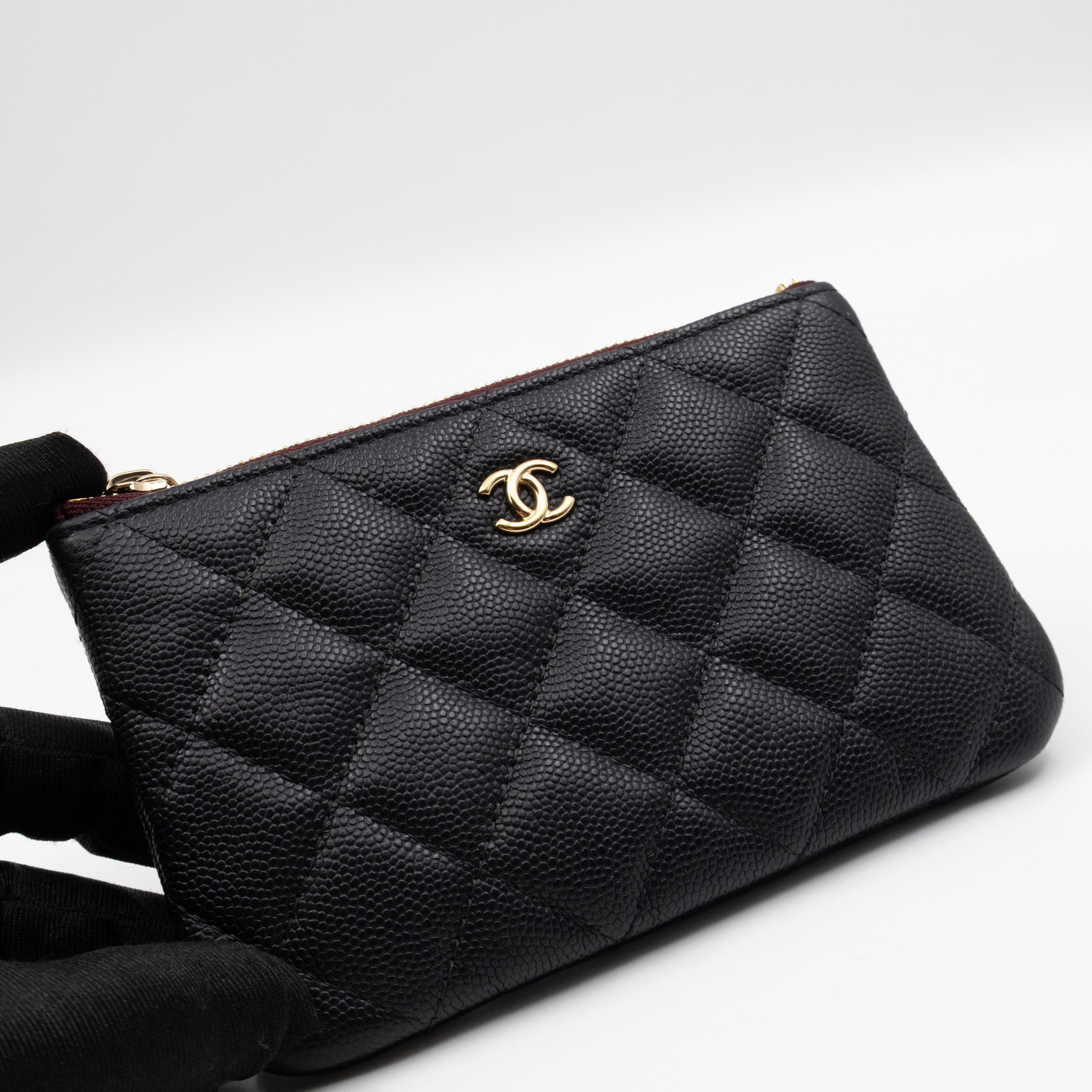 Classic Mini O Case Pouch Black Caviar Leather