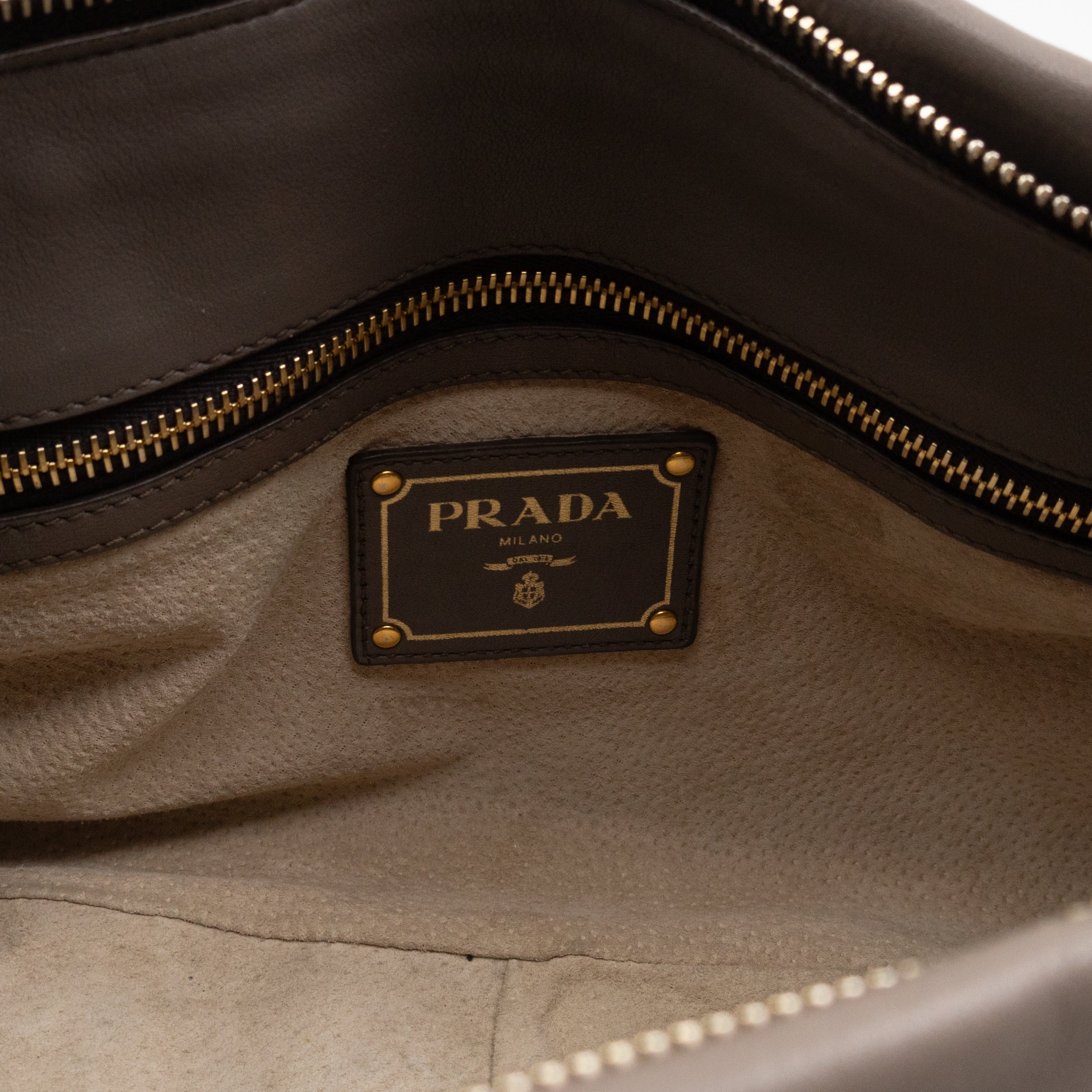 Shoulder Bag Grey Soft Calfskin Leather
