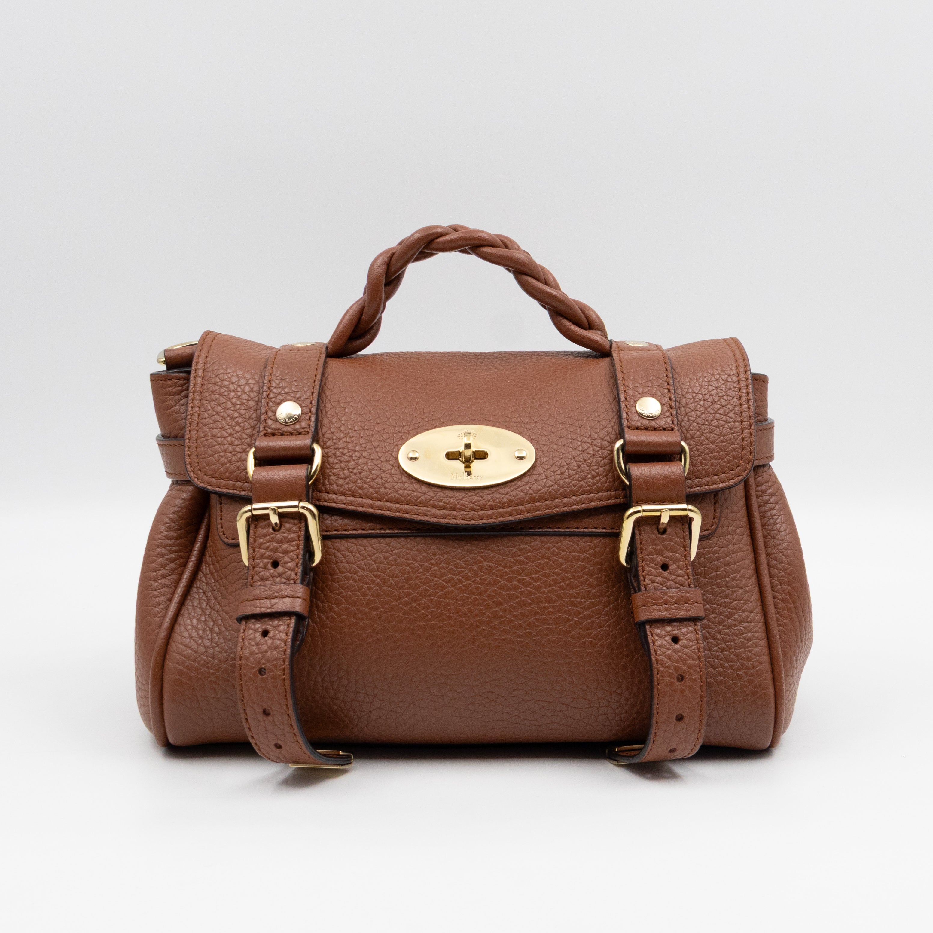 Mini Alexa Chestnut Heavy Grained Leather