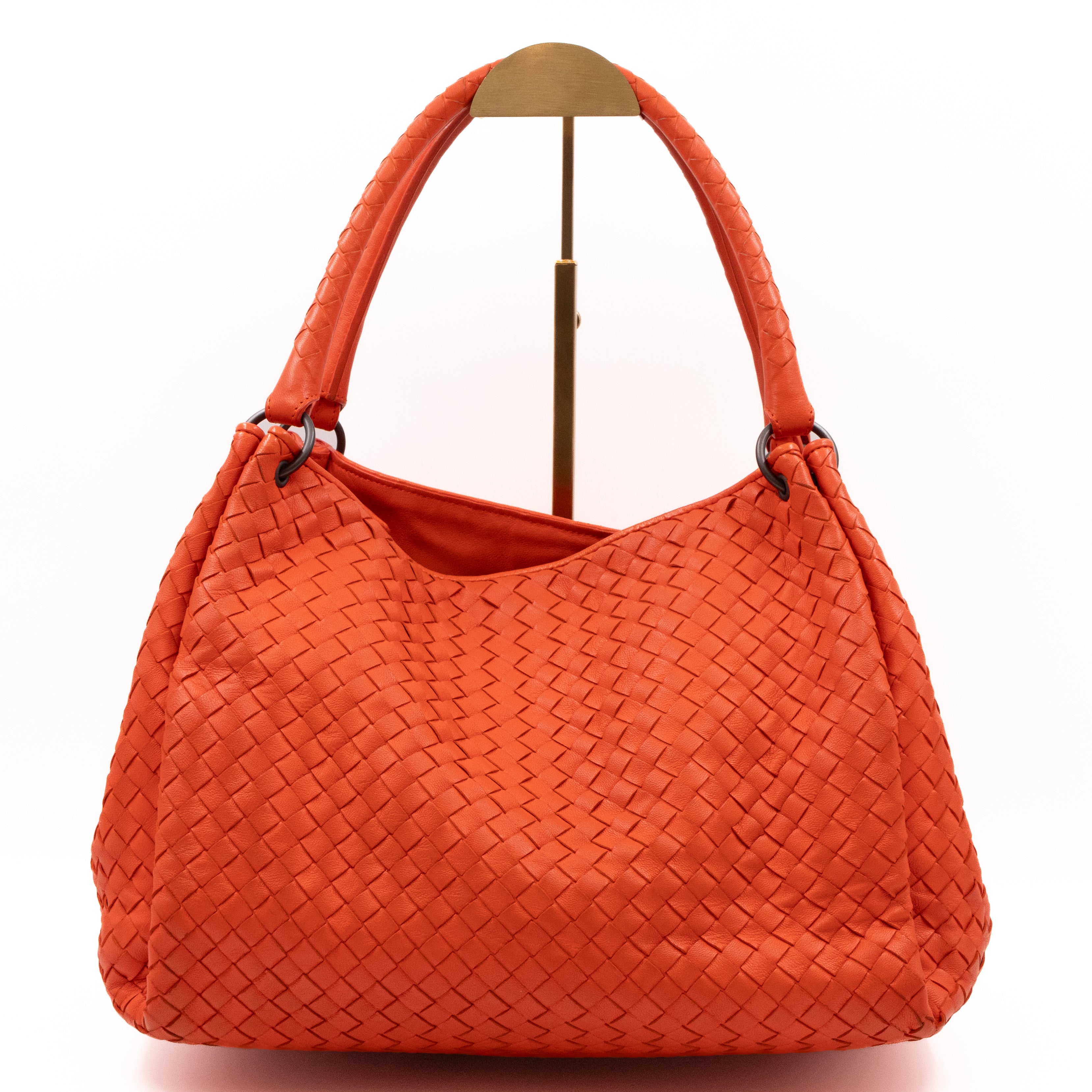 Parachute Bag Intrecciato Orange Leather