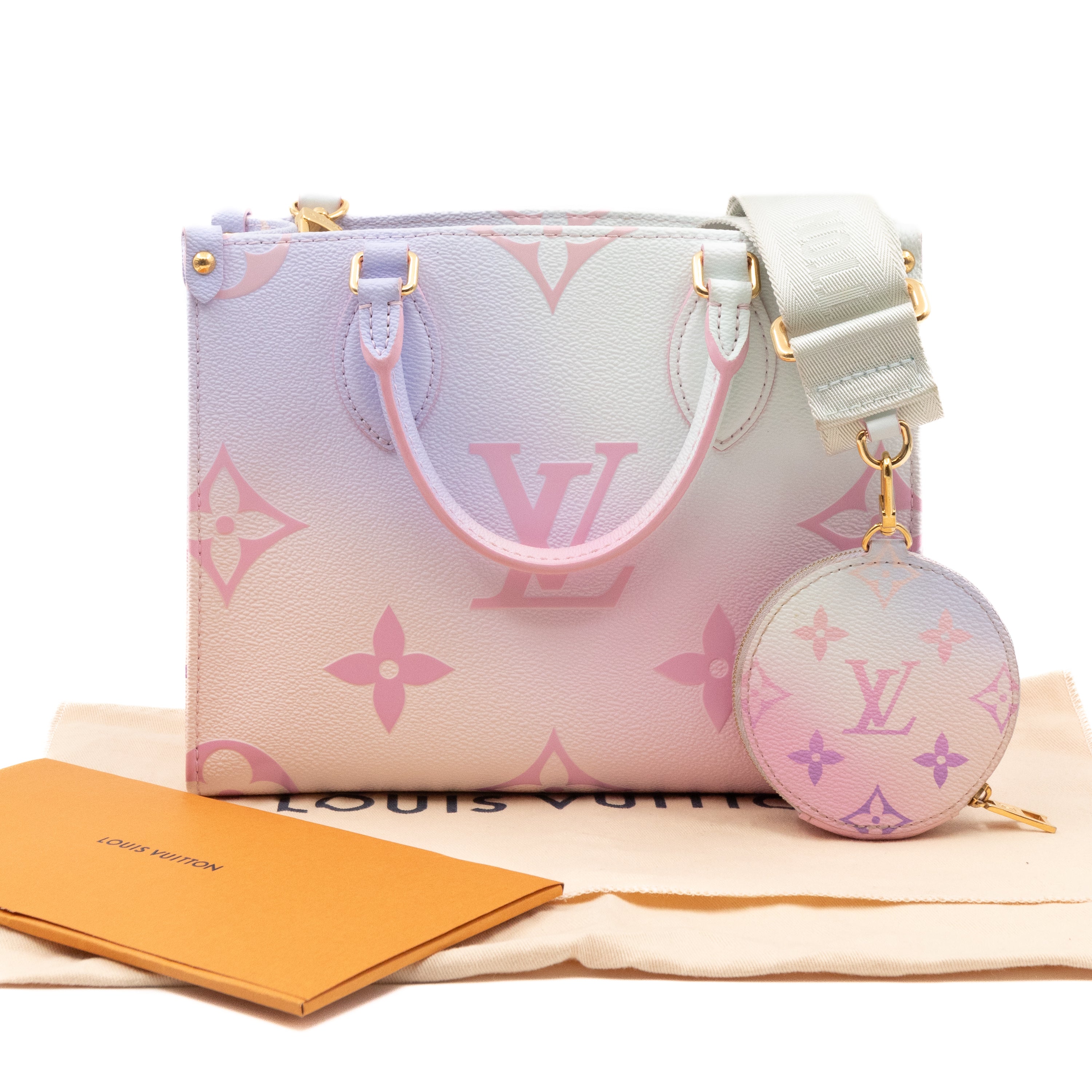 Auth LOUIS VUITTON Onthego PM M59856 Sunrise Pastel Spring from