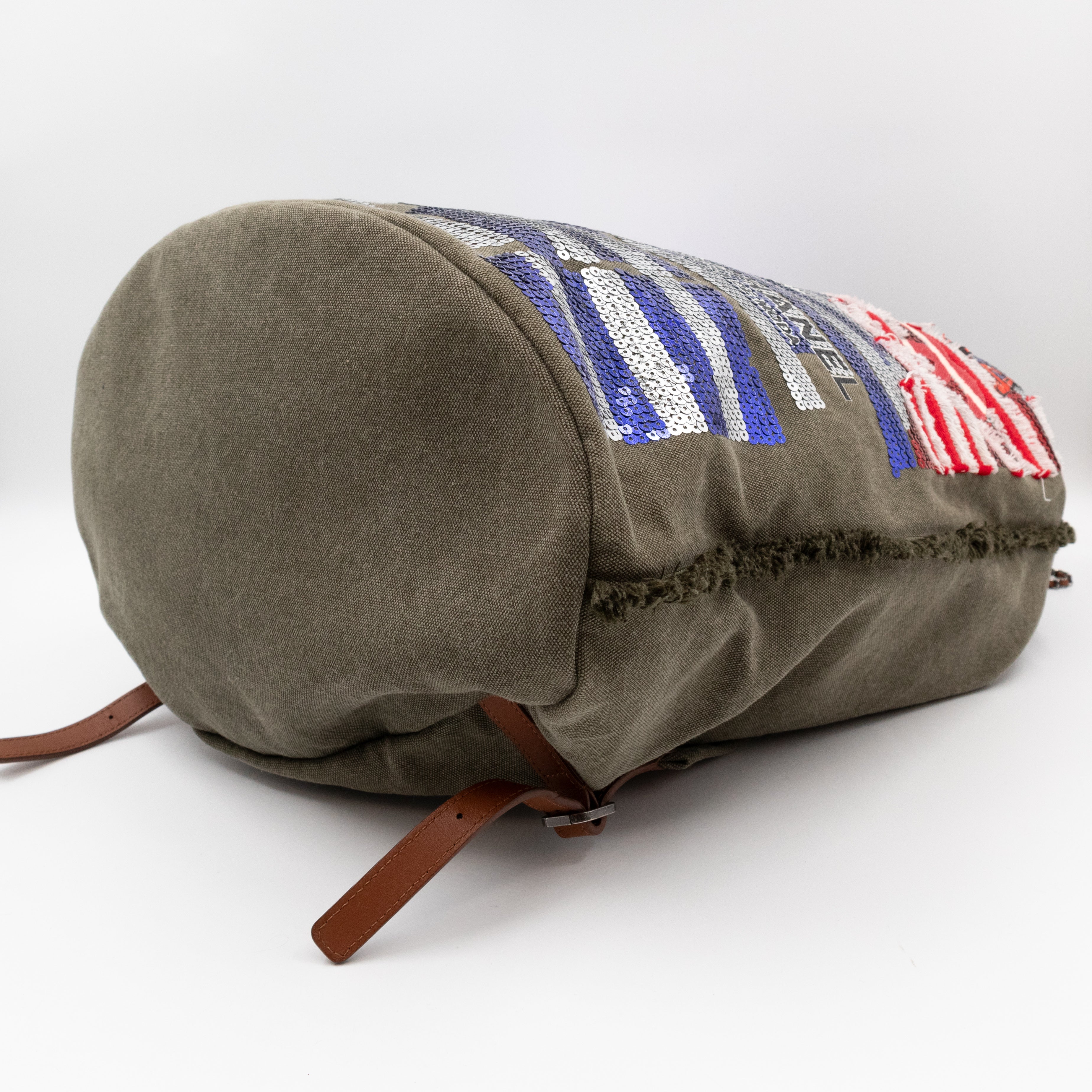 Cuba La Habana Backpack Green Sequin Canvas