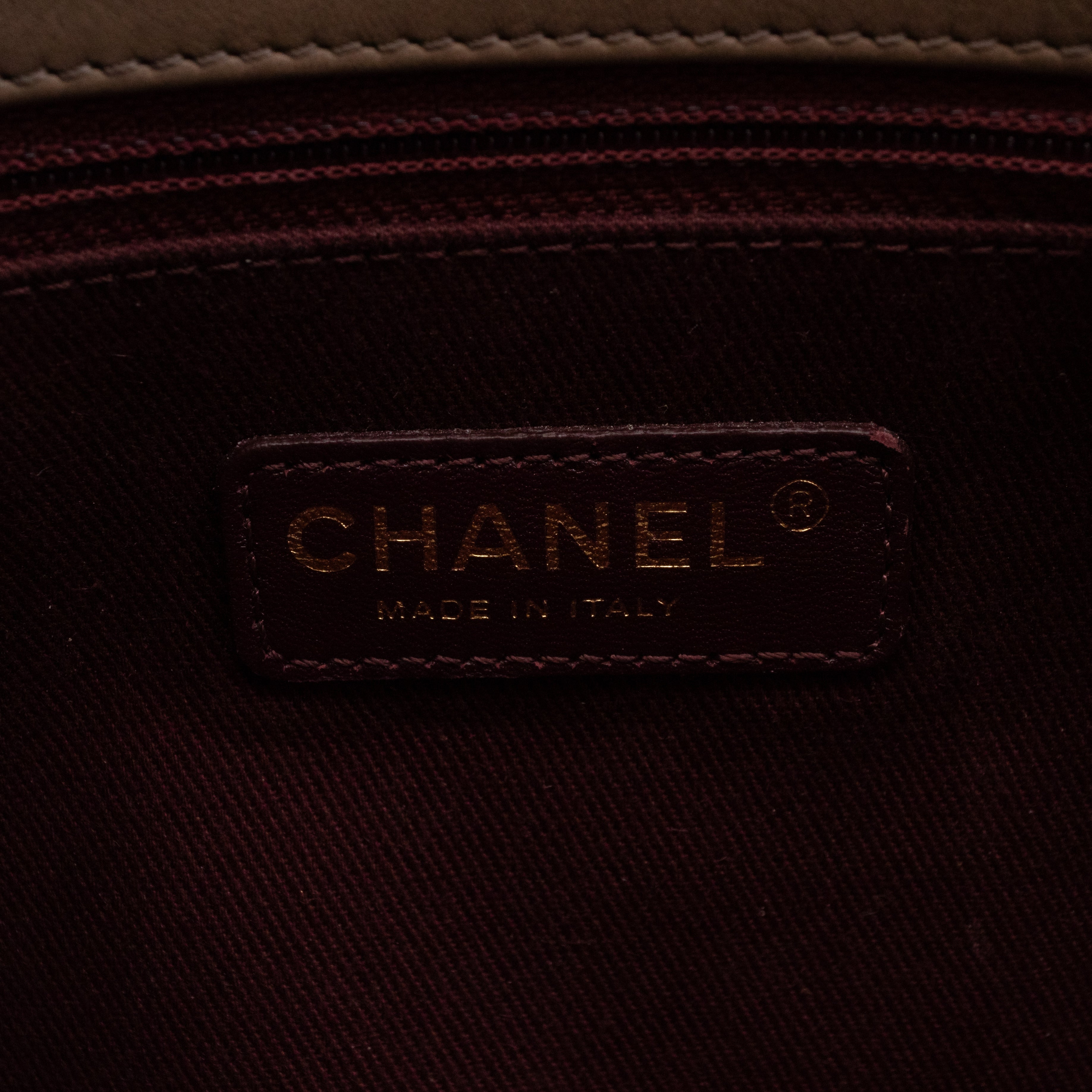 Paris-Dallas Medium Chic Stitch Tote Brown Calfskin Leather