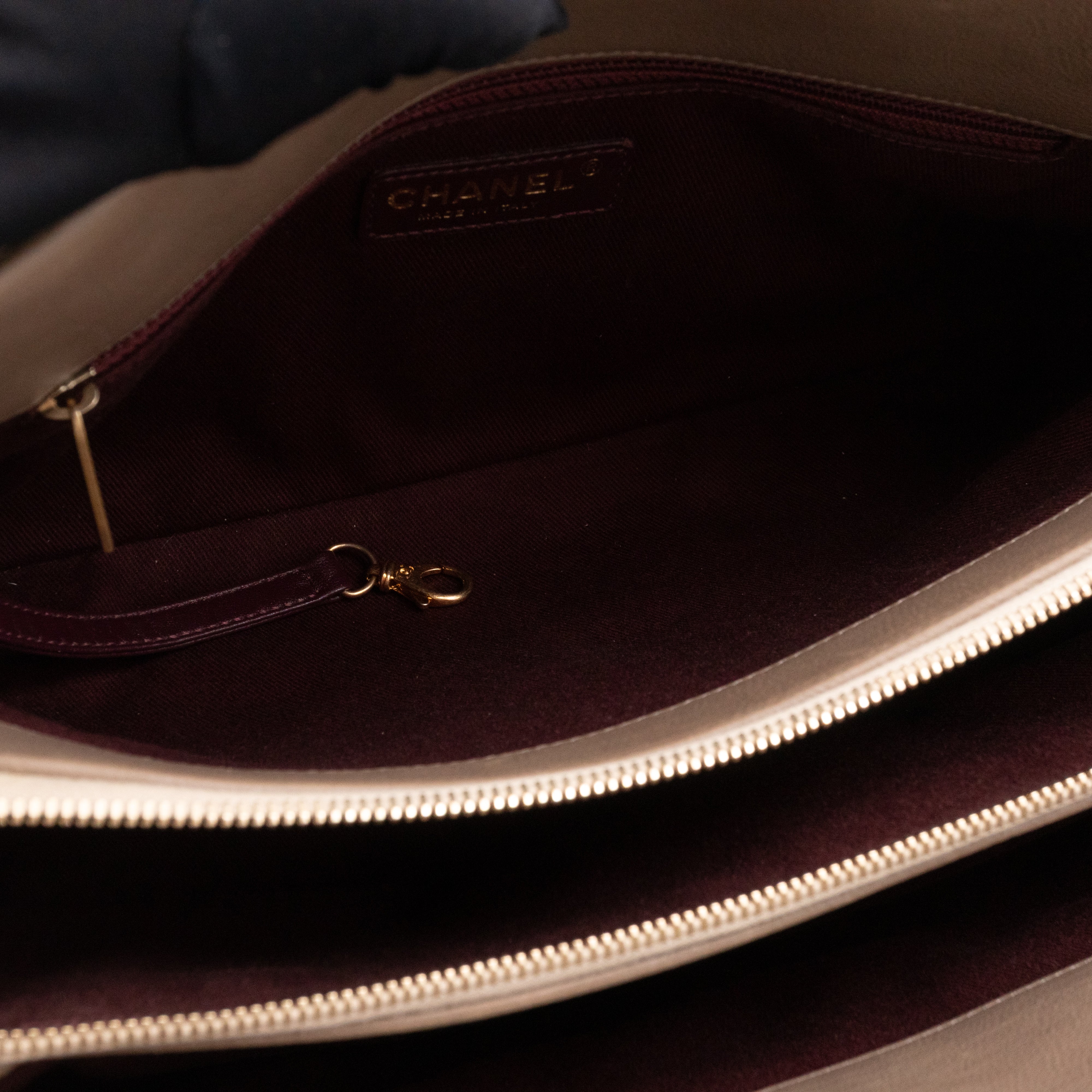 Paris-Dallas Medium Chic Stitch Tote Brown Calfskin Leather