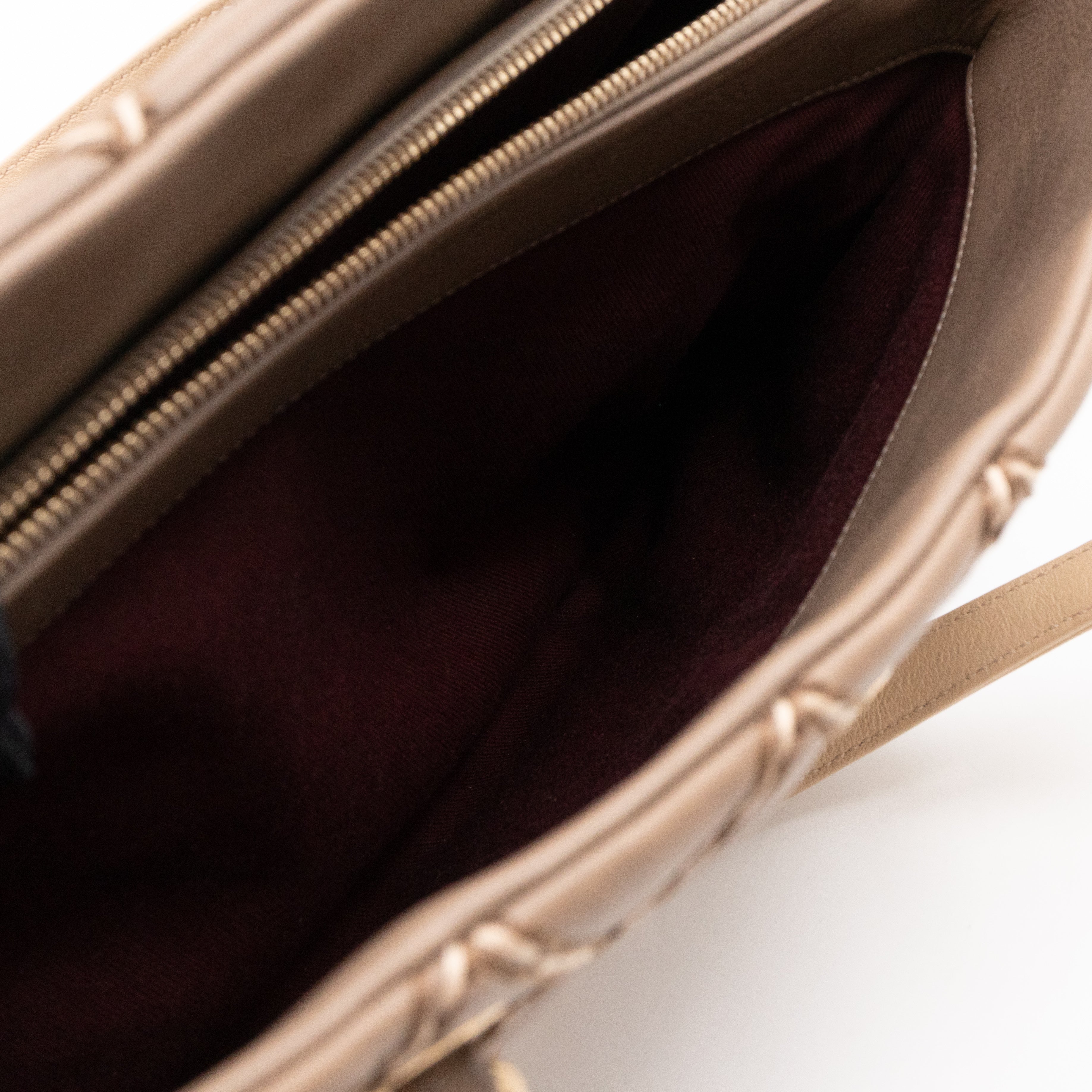 Paris-Dallas Medium Chic Stitch Tote Brown Calfskin Leather