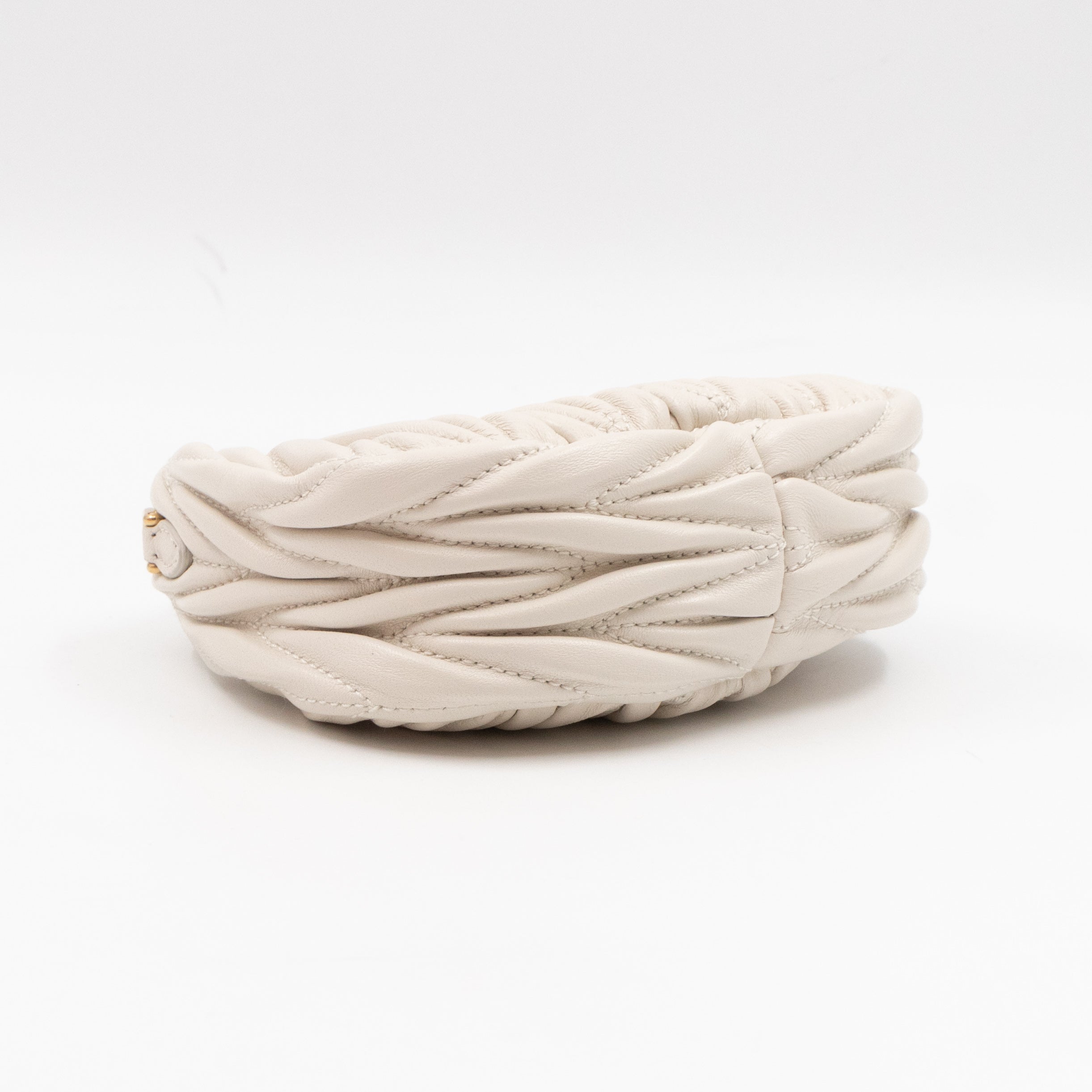 Wander Micro Hobo Bag White Matelassé Nappa Leather