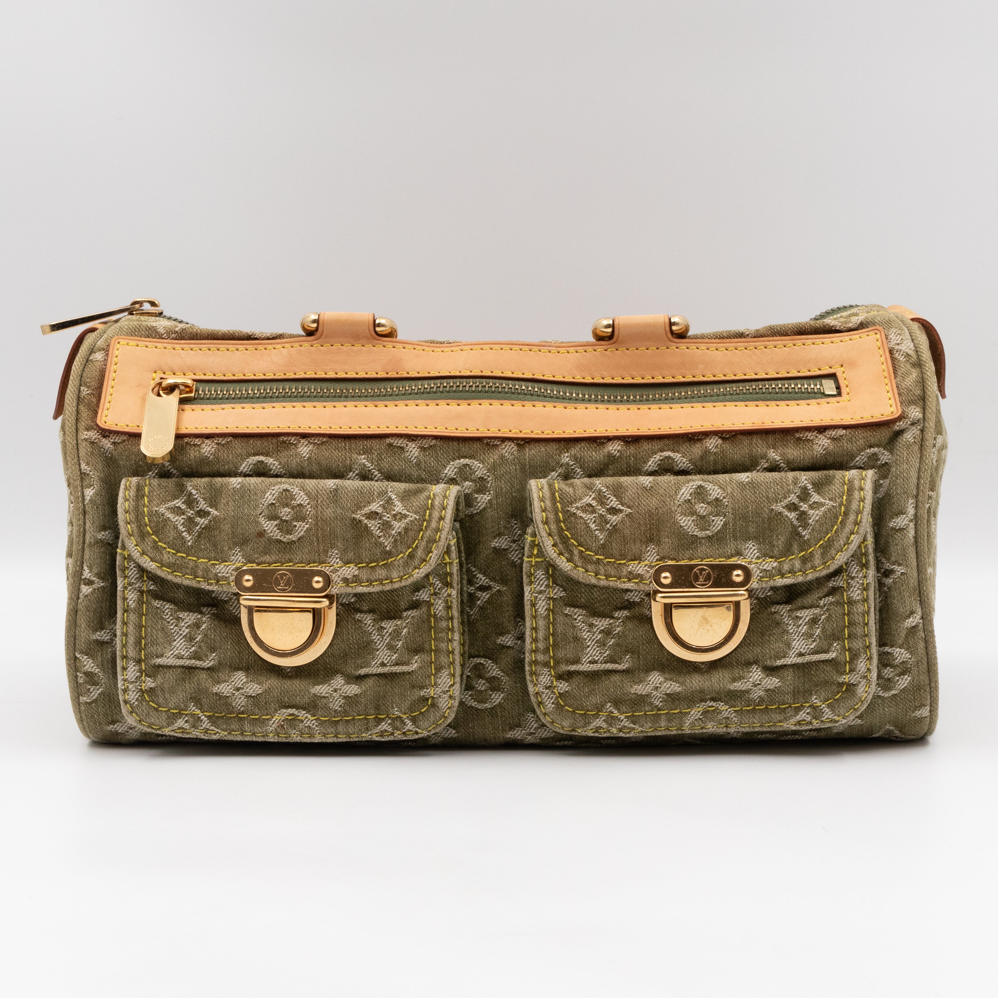 Neo Speedy Green Denim Monogram