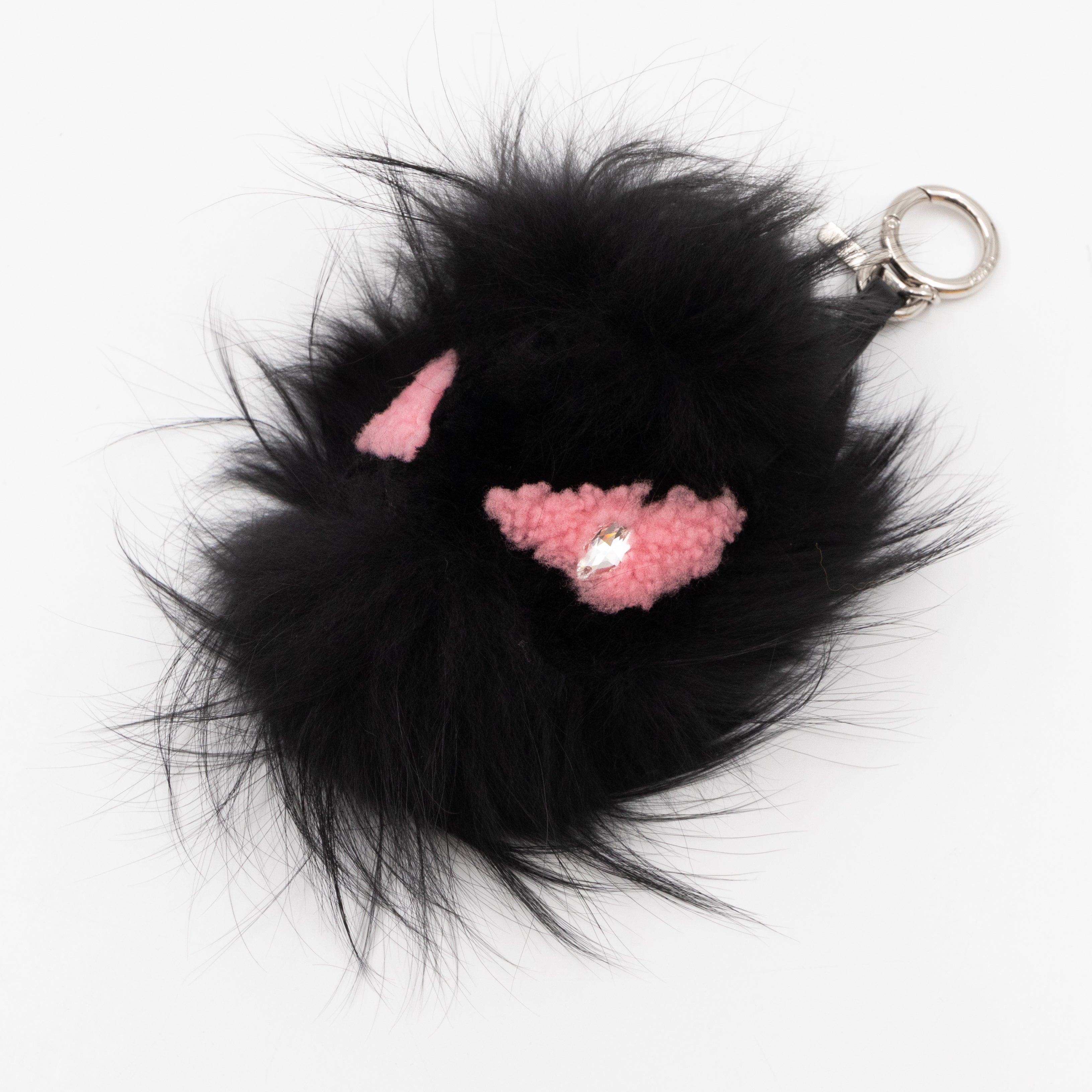 Fox Fur Shearling Crystal Pinky Punky Monster Bag Bug Charm