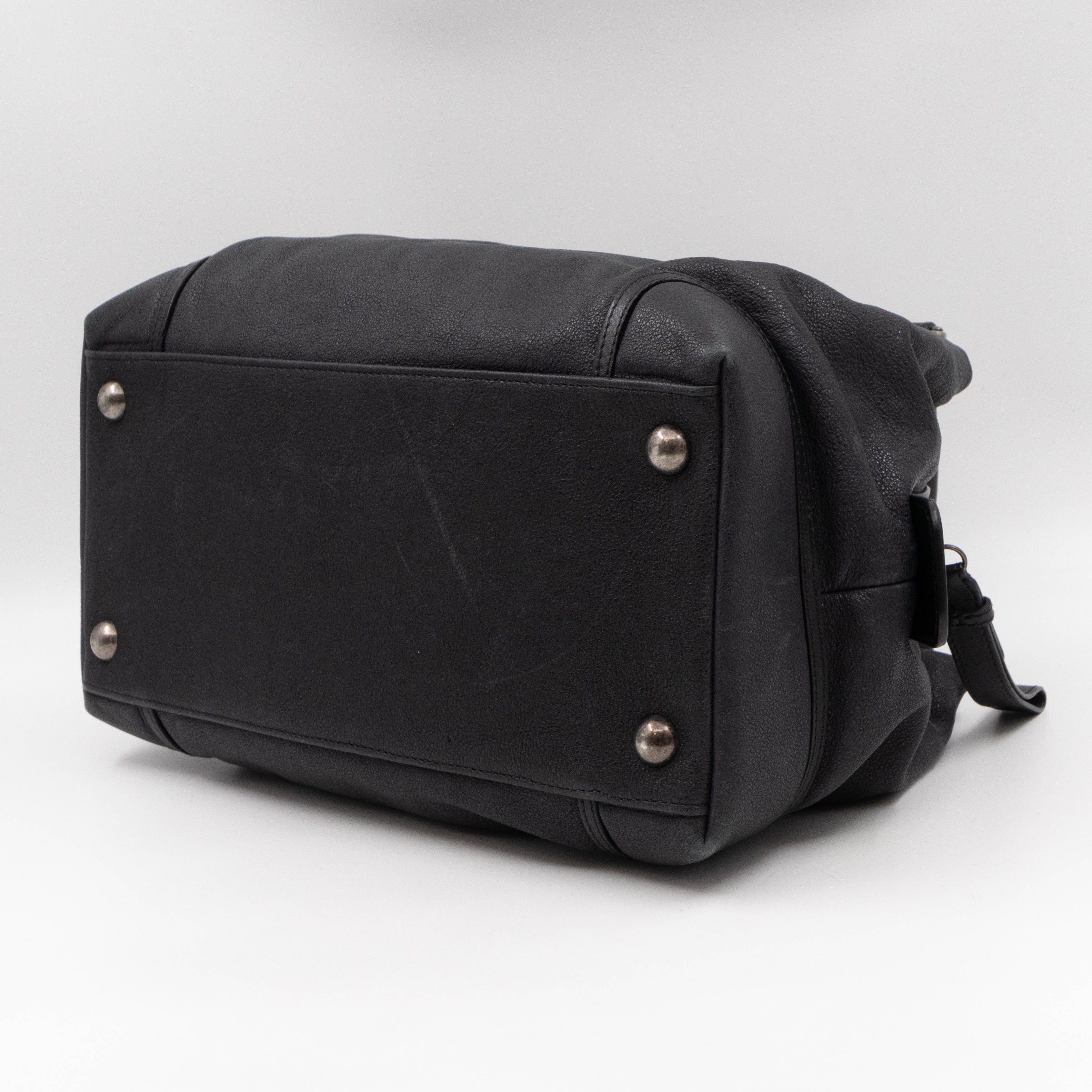 Bowling Bag Black Washed Leather