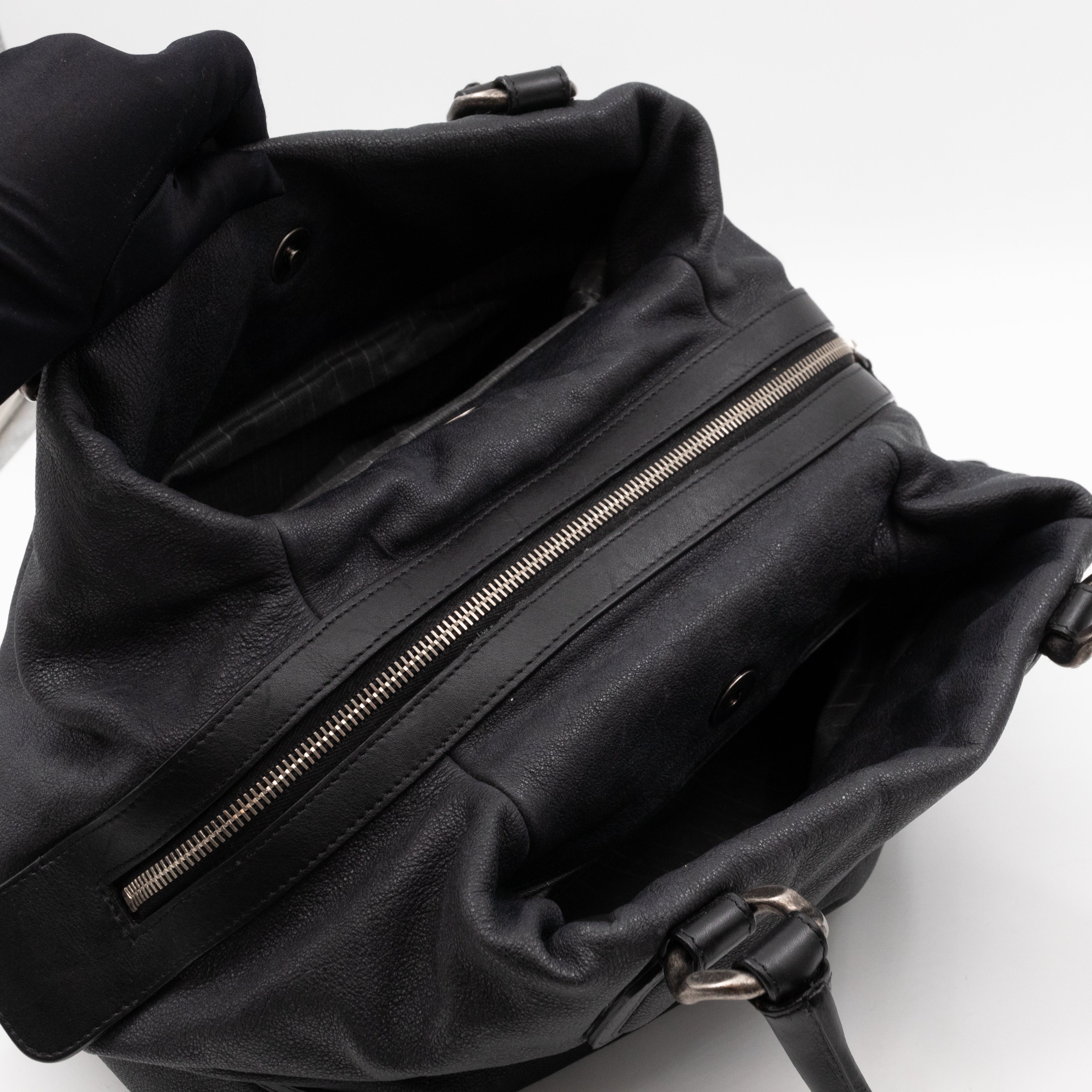 Bowling Bag Black Washed Leather